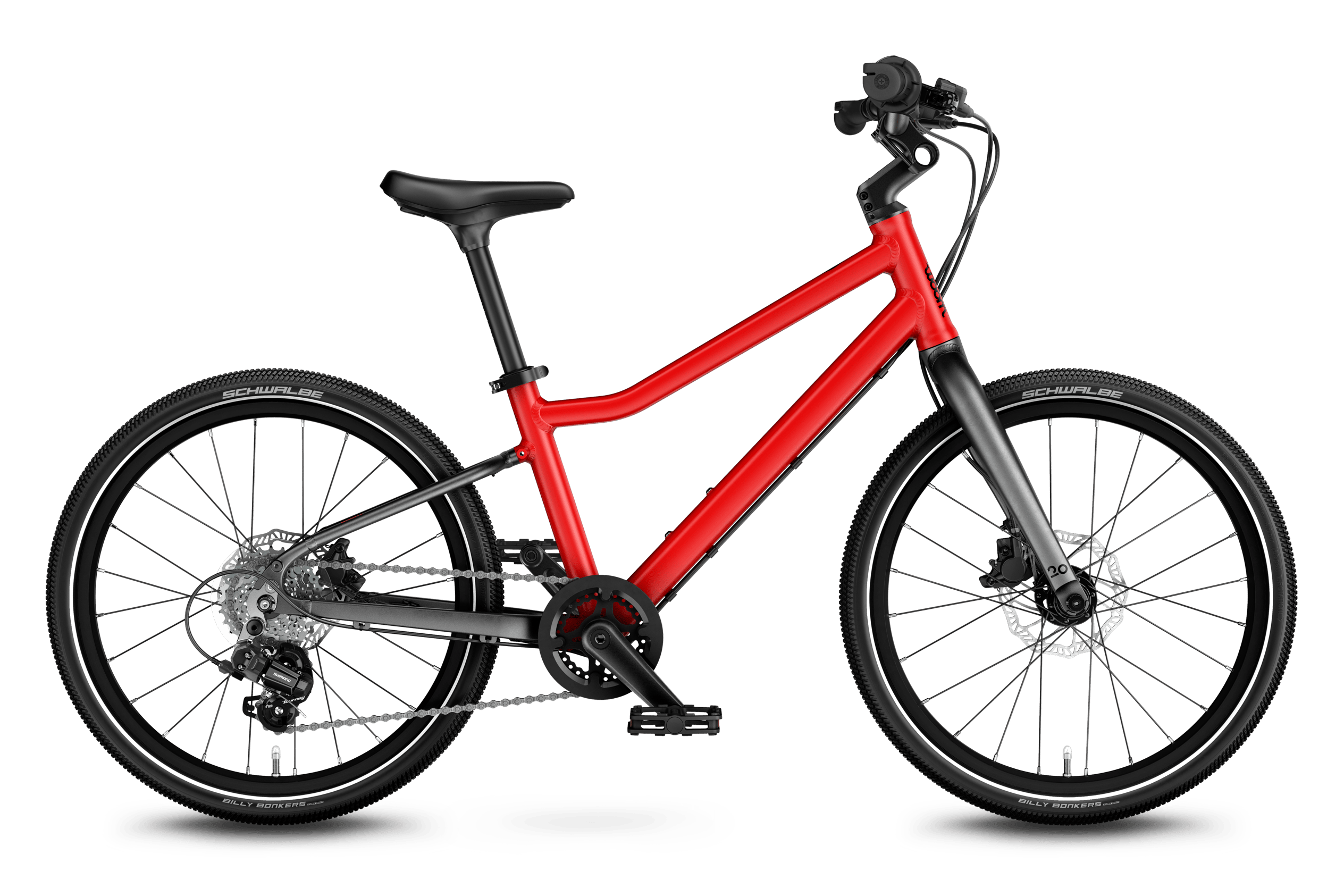 woom EXPLORE 4 Kinderfahrrad in woom red – Seitenansicht