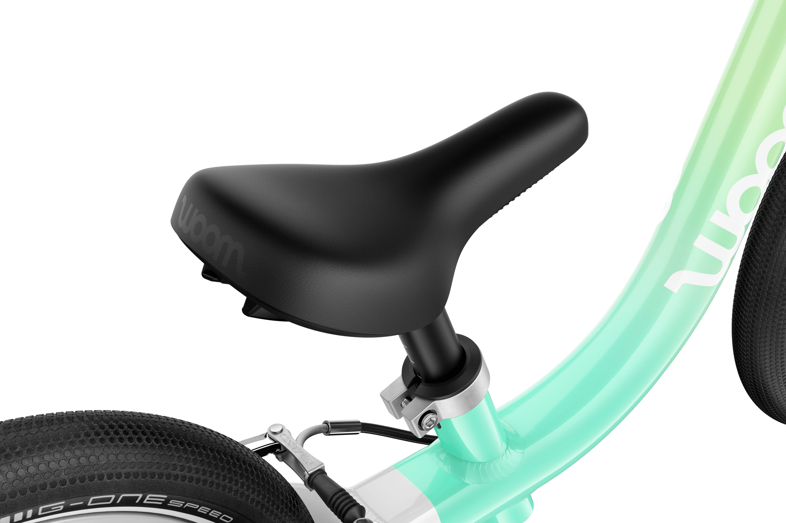 Ergonomischer Sattel des woom GO 1 Laufrads