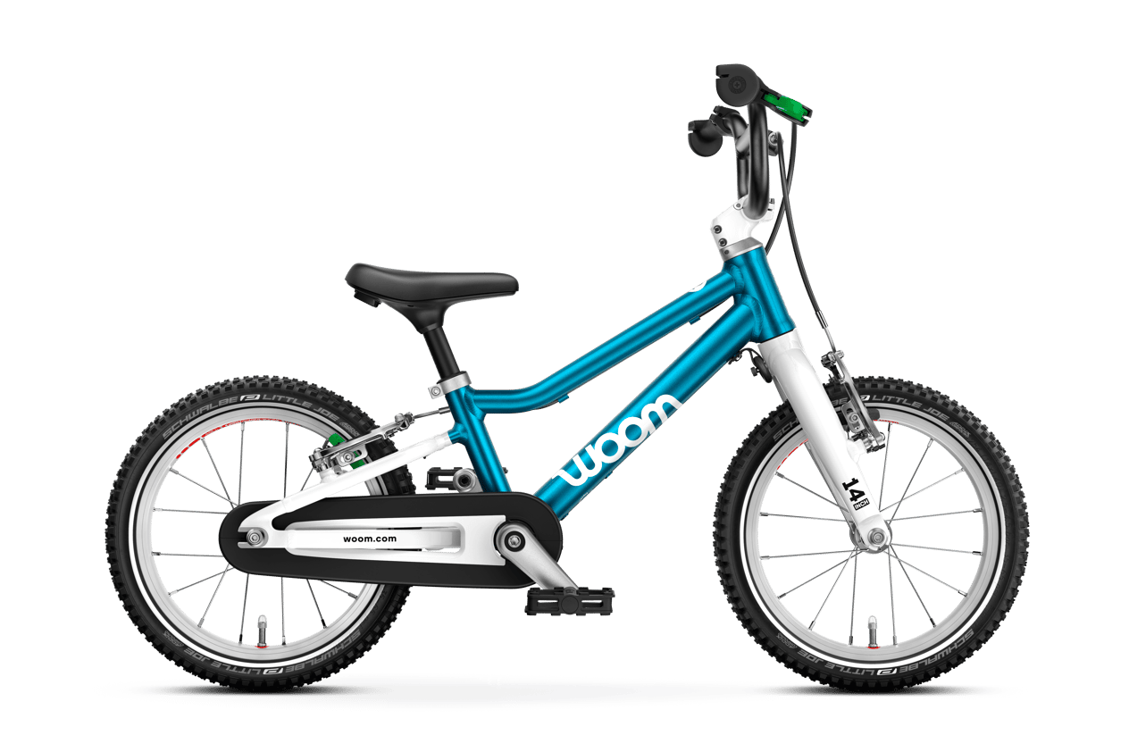 woom GO 2 Kinderfahrrad metallic blue Seitenansicht