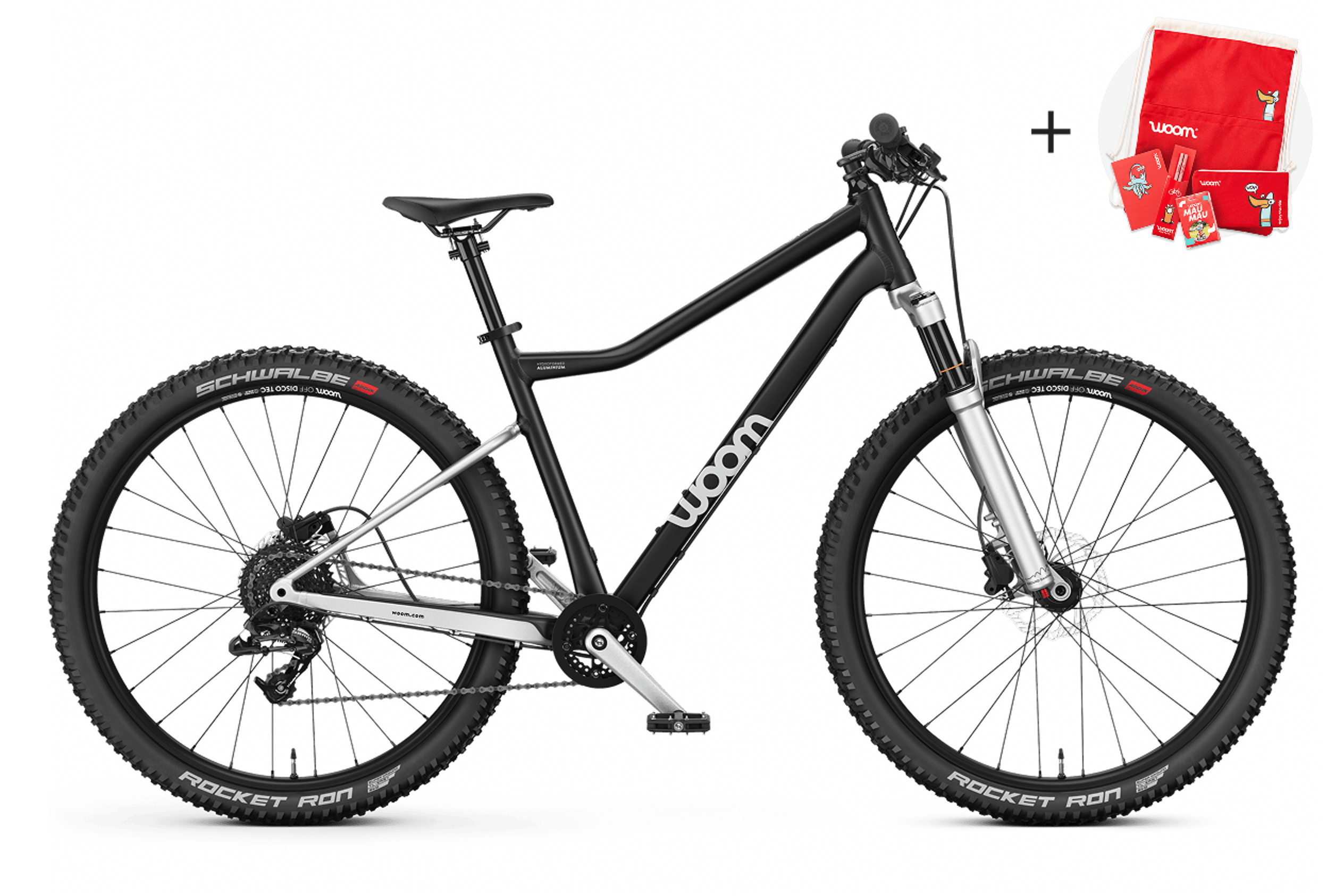 Profile view of the woom OFF AIR 6 mountain bike for children aged 10 years and up.