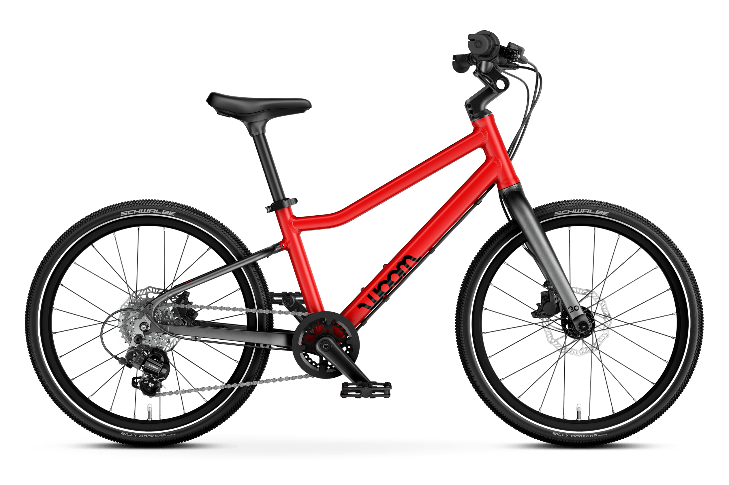 Zijaanzicht van de kinderfiets woom EXPLORE 4, rijrichting naar rechts.