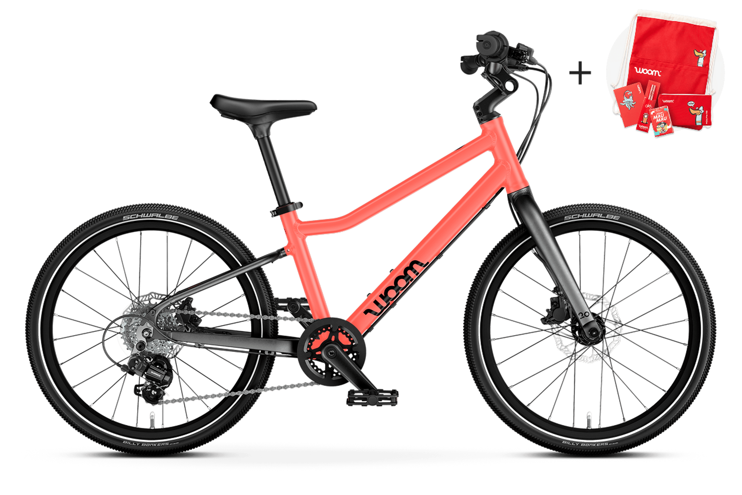 Profile view of the woom EXPLORE 4 children's bike, direction of travel to the right.