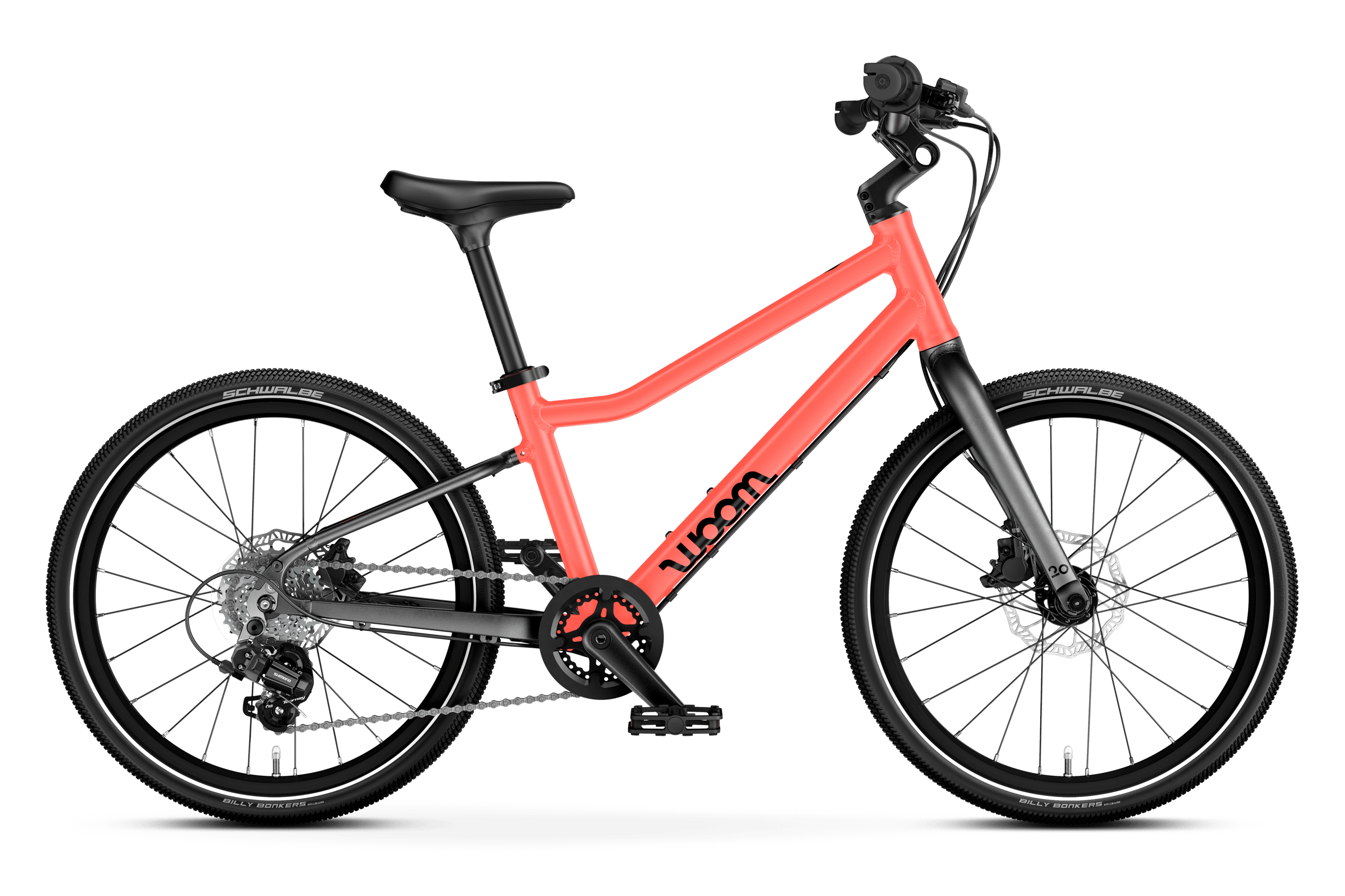 Sidebillede af en woom EXPLORE 4 børnecykel, kørselsretning til højre.