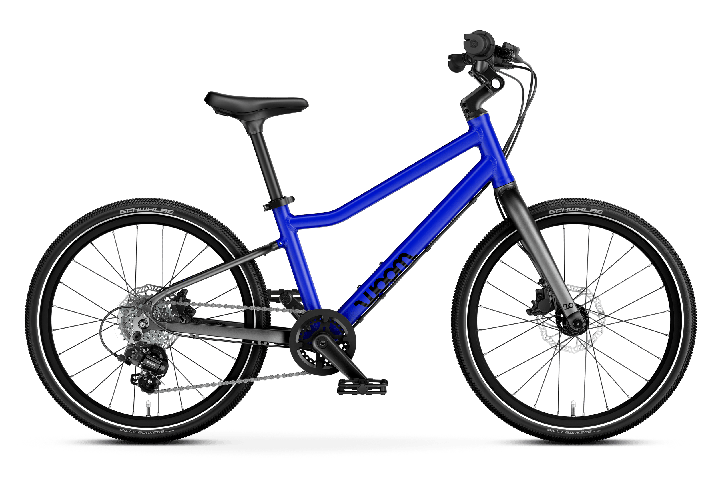 Sidebillede af en woom EXPLORE 4 børnecykel, kørselsretning til højre.