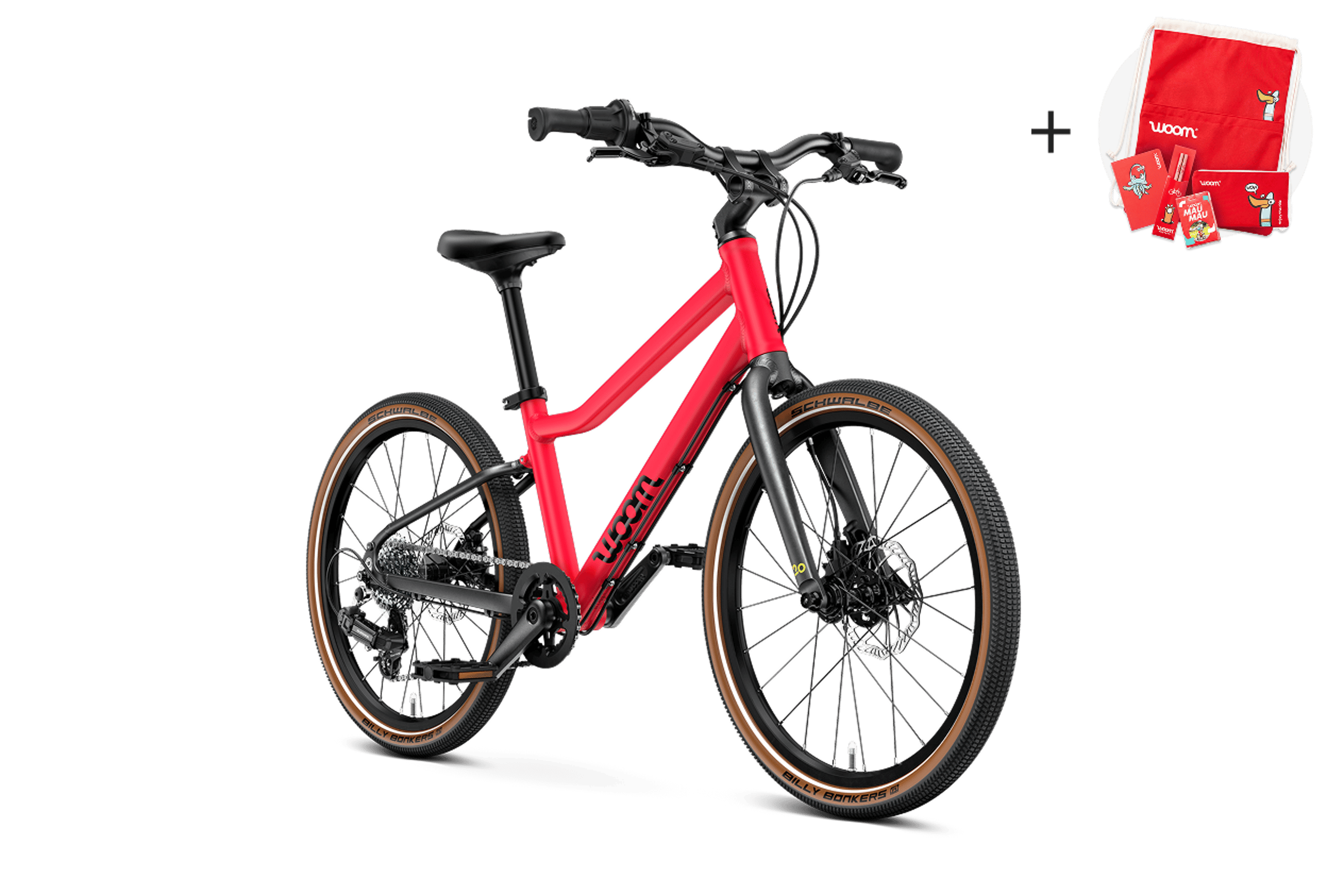 Profile view of the woom EXPLORE 4 children's bike, direction of travel to the right.