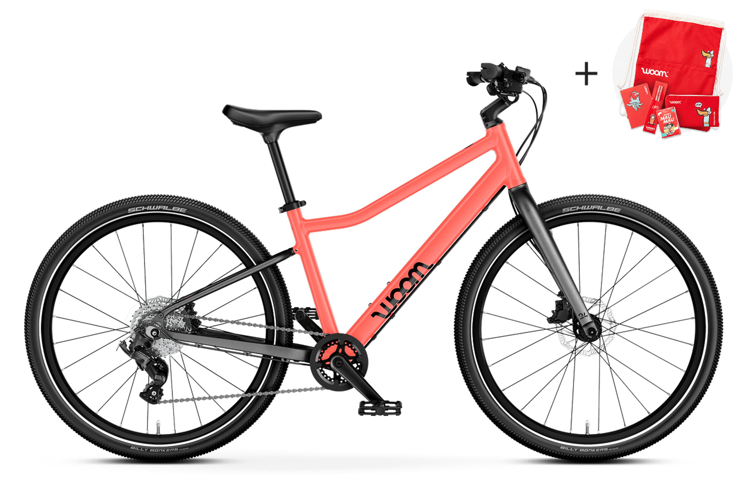 Sidovy av woom EXPLORE 5-barncykeln, färdriktning åt höger.