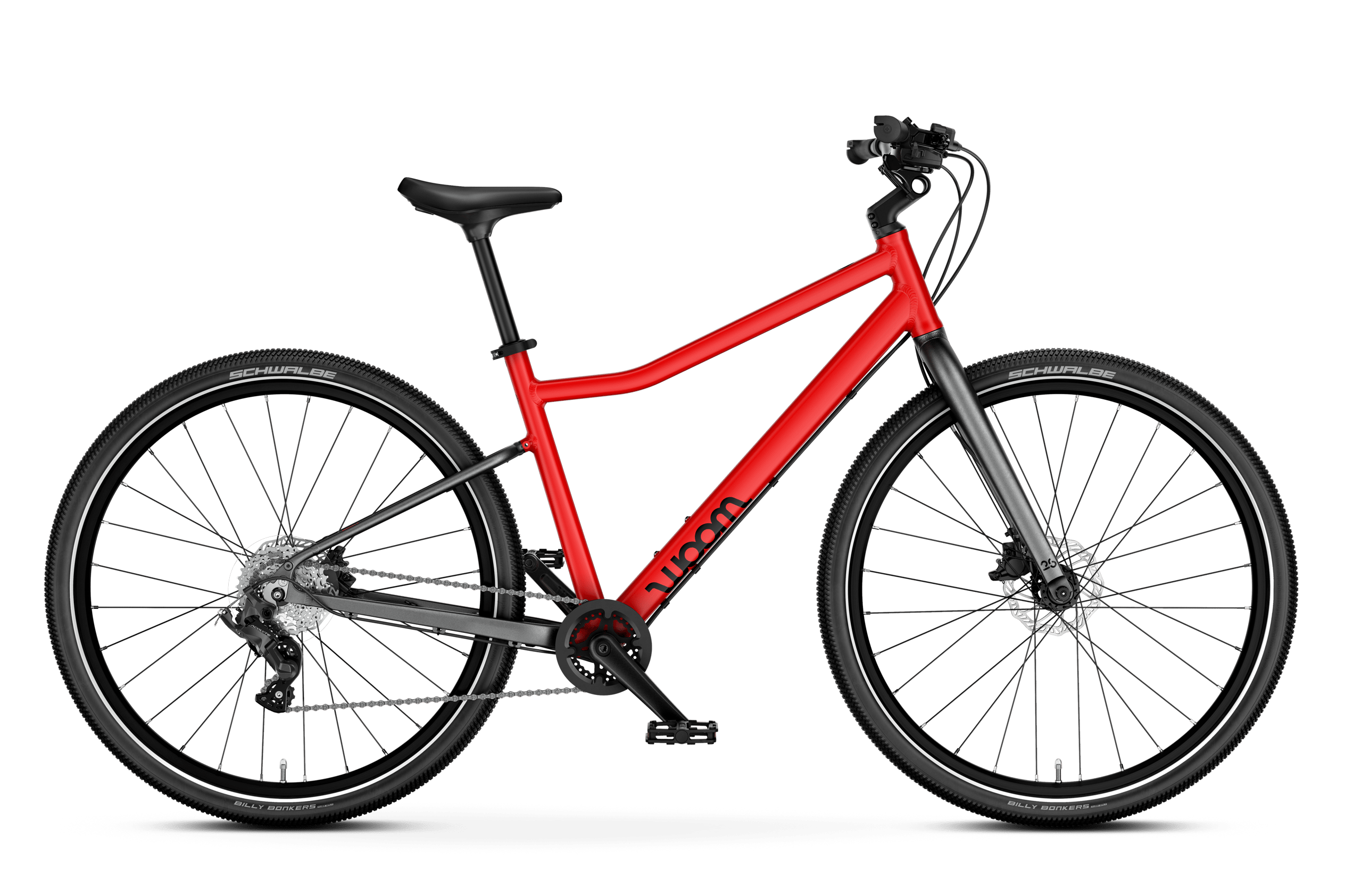 Sidovy av woom EXPLORE 6-barncykeln, färdriktning åt höger.