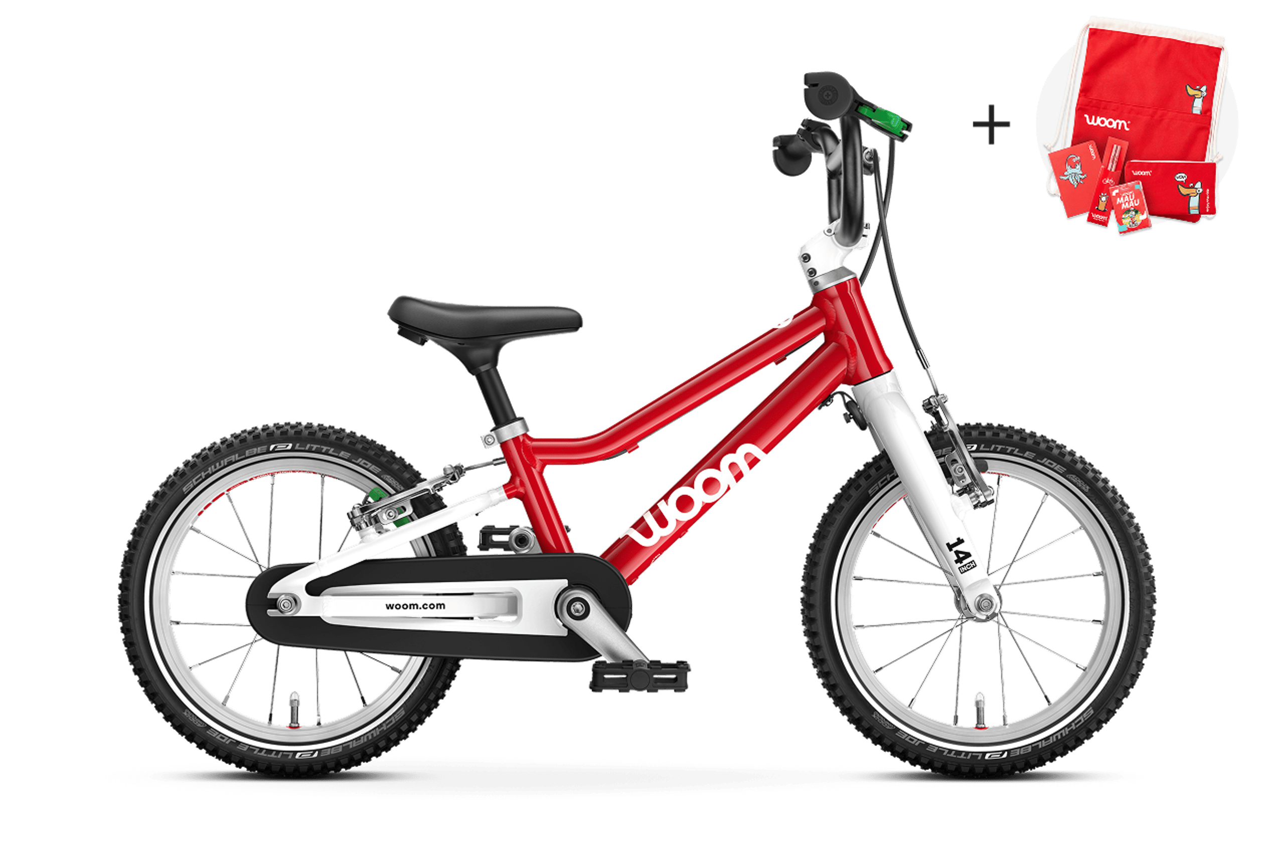 Vue latérale du vélo woom GO 2 pour les enfants dès trois ans