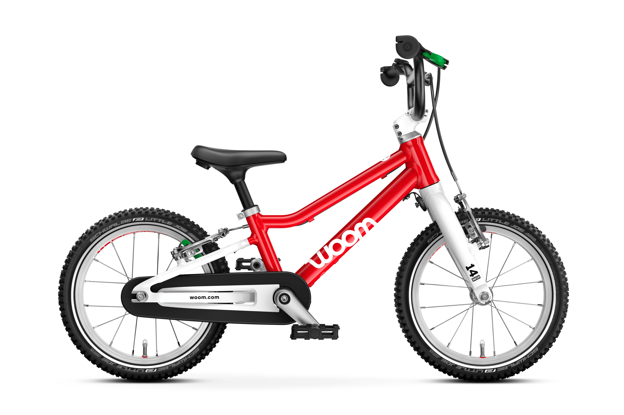 Profile view of the woom GO 2 bike for children aged 3 years and up
