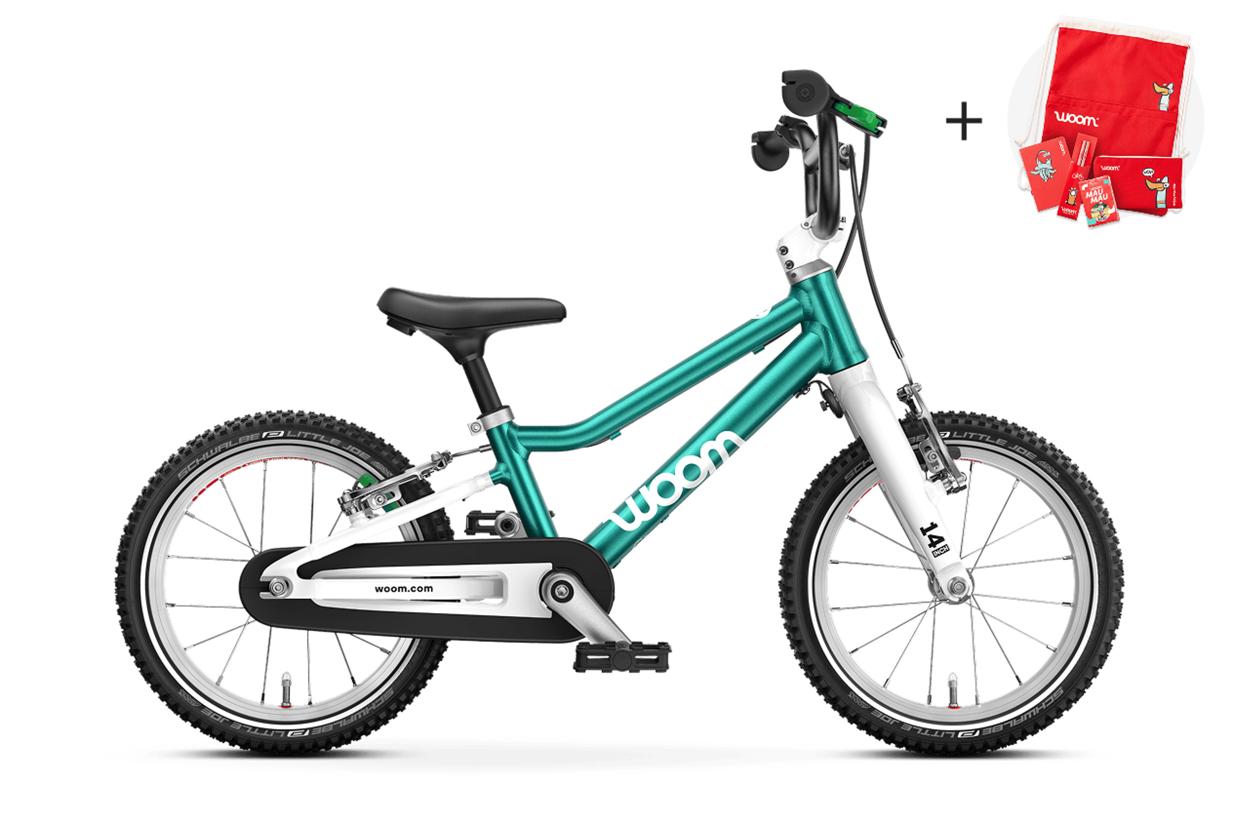 Seitenansicht des Kinderfahrrads woom GO 2 für Kinder ab drei Jahren