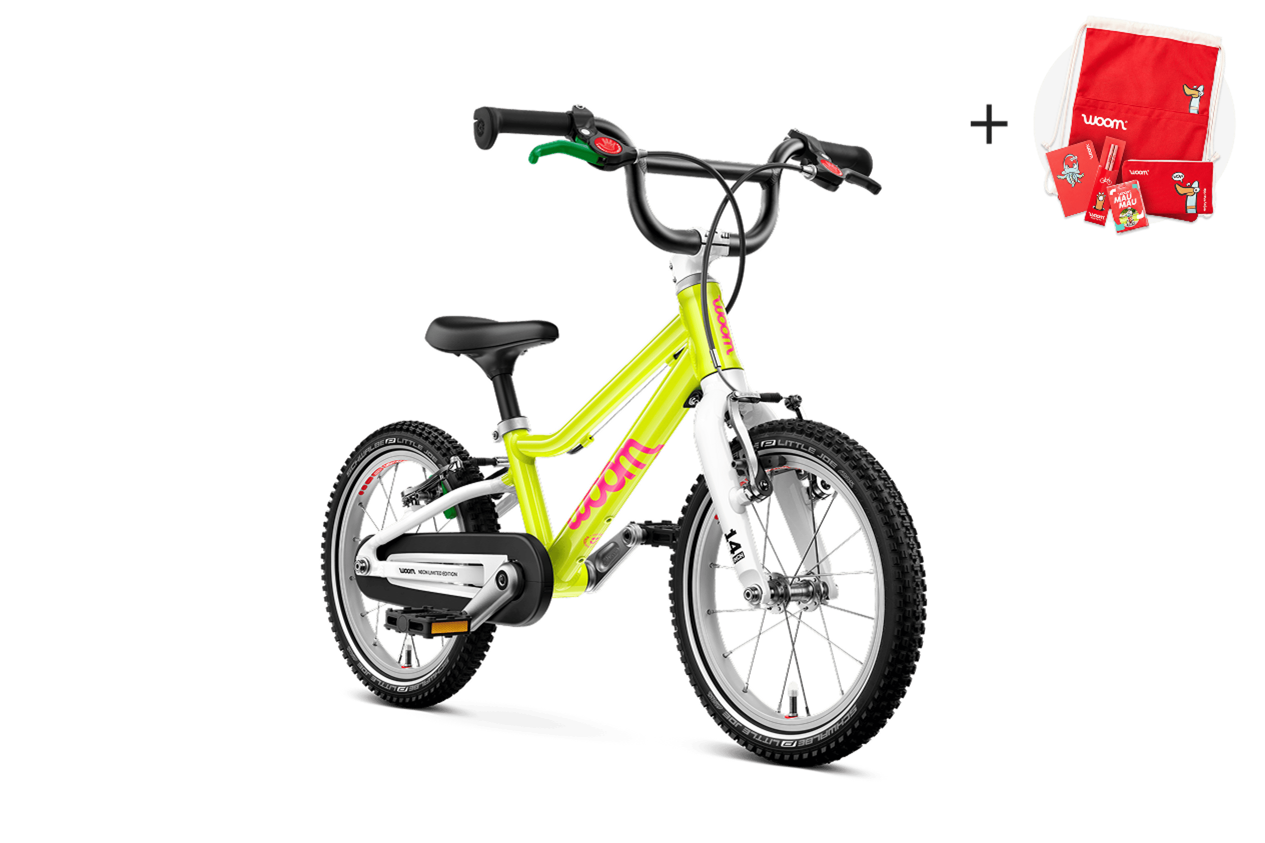 Vue latérale du vélo woom GO 2 pour les enfants dès trois ans