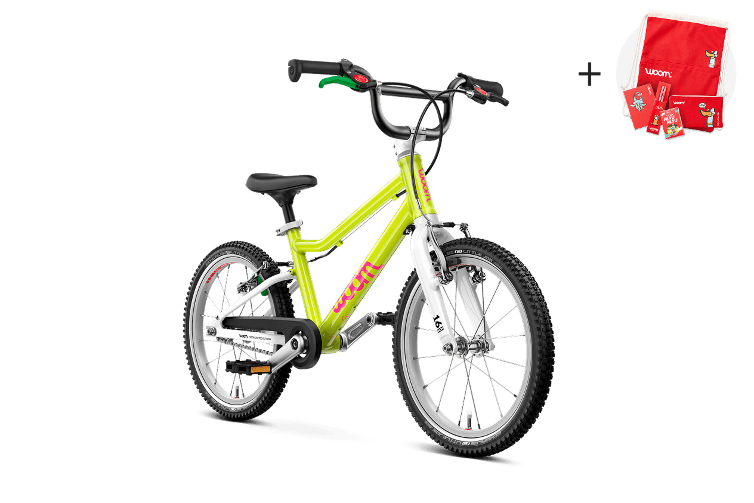 Zijaanzicht van de woom GO 3-kinderfiets voor kinderen vanaf vier jaar