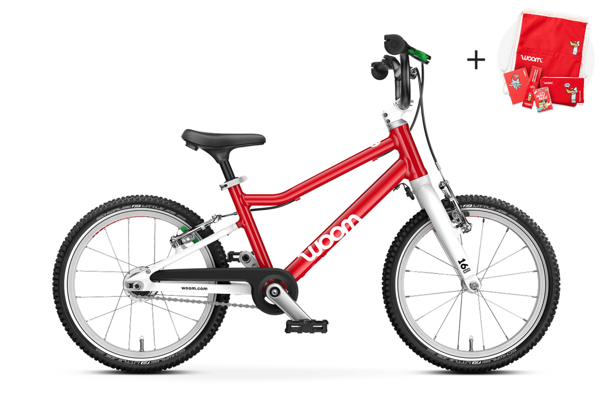 Profile view of the woom GO 3 AUTOMAGIC bike for children aged 4 years and up
