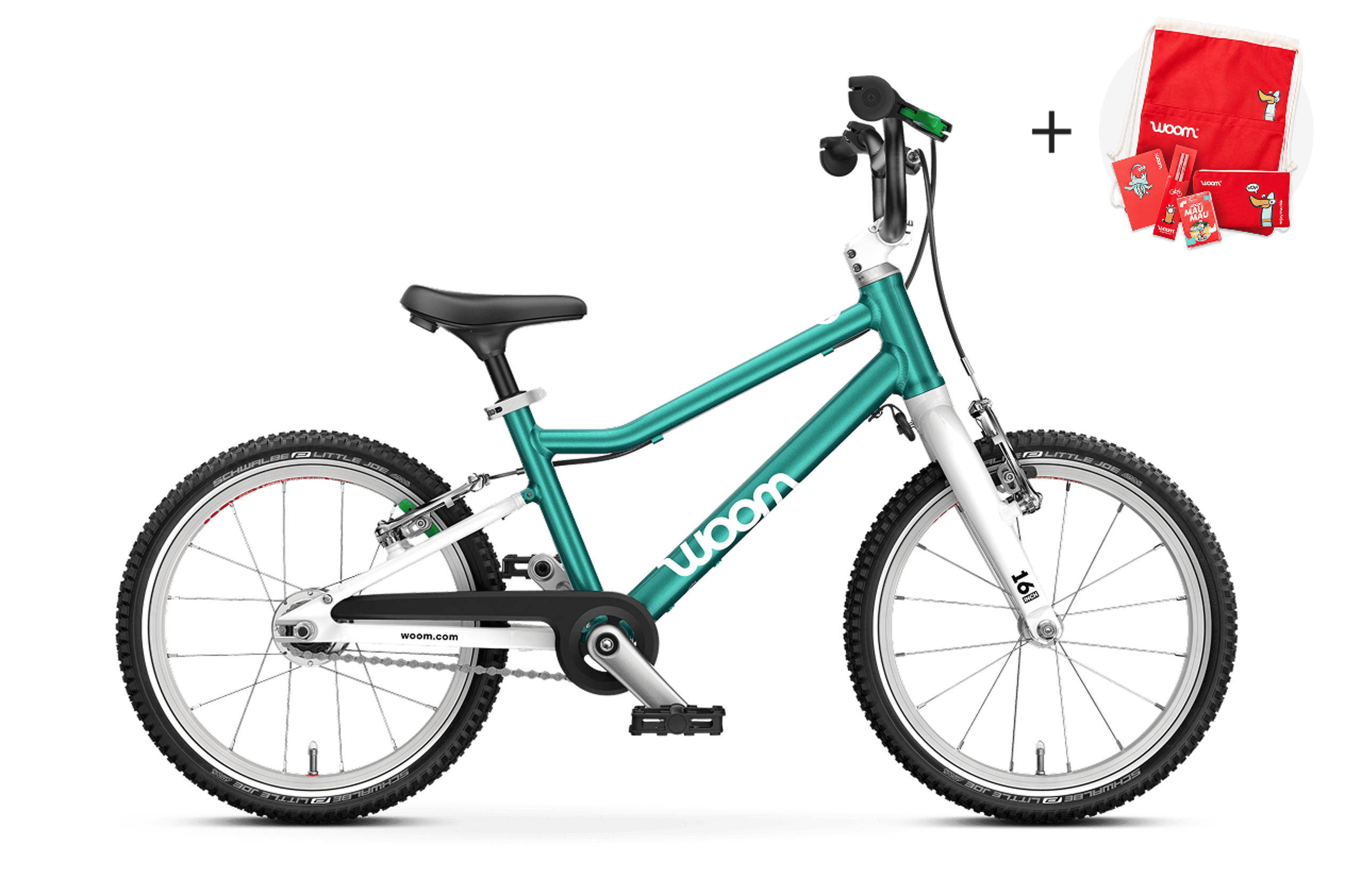 Vue latérale du vélo woom GO 3 AUTOMAGIC pour les enfants dès quatre ans