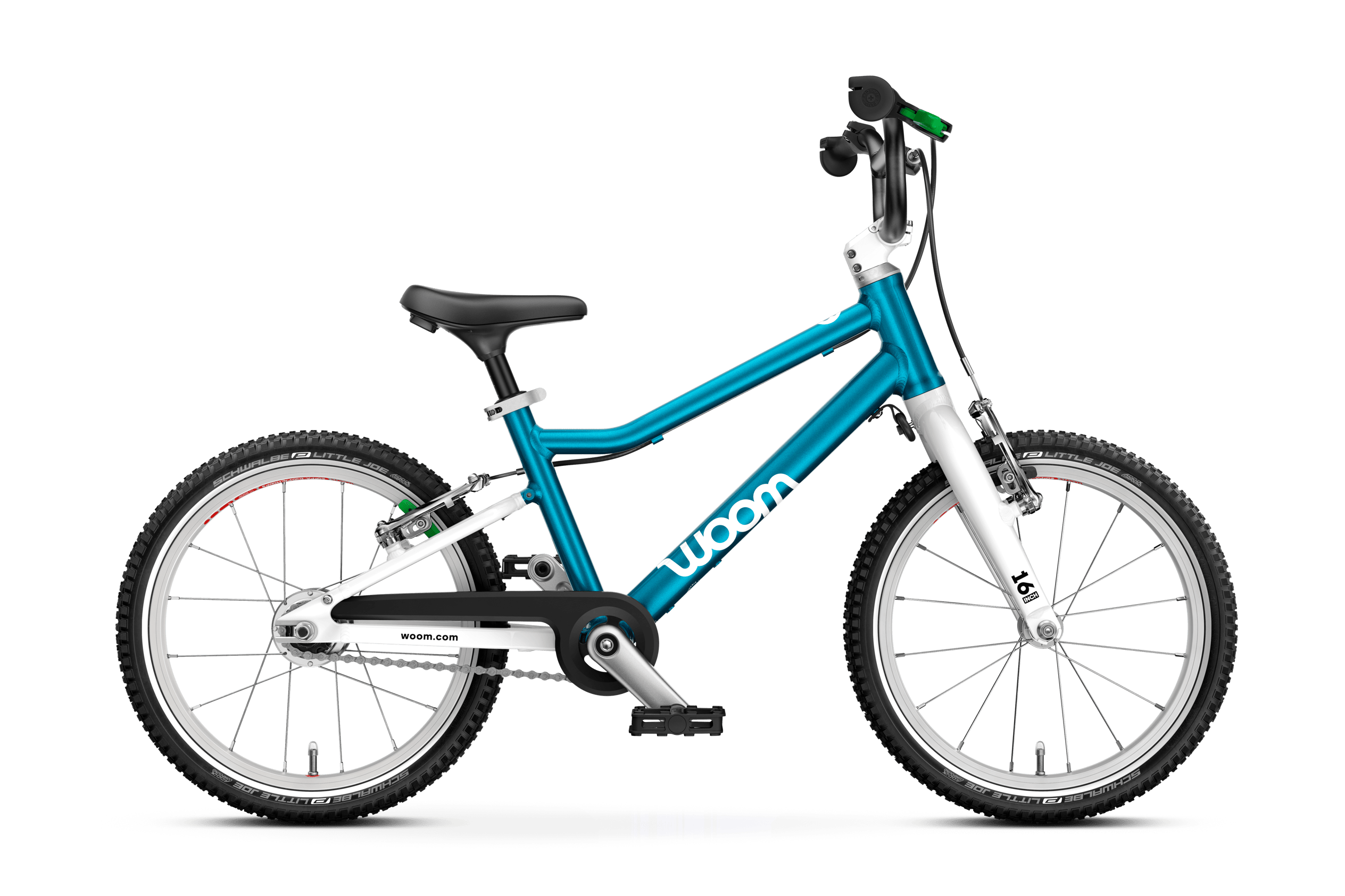Vue latérale du vélo woom GO 3 AUTOMAGIC pour les enfants dès quatre ans