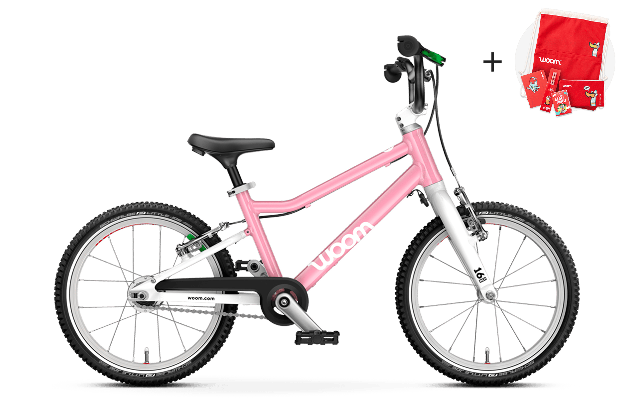 Vue latérale du vélo woom GO 3 AUTOMAGIC pour les enfants dès quatre ans