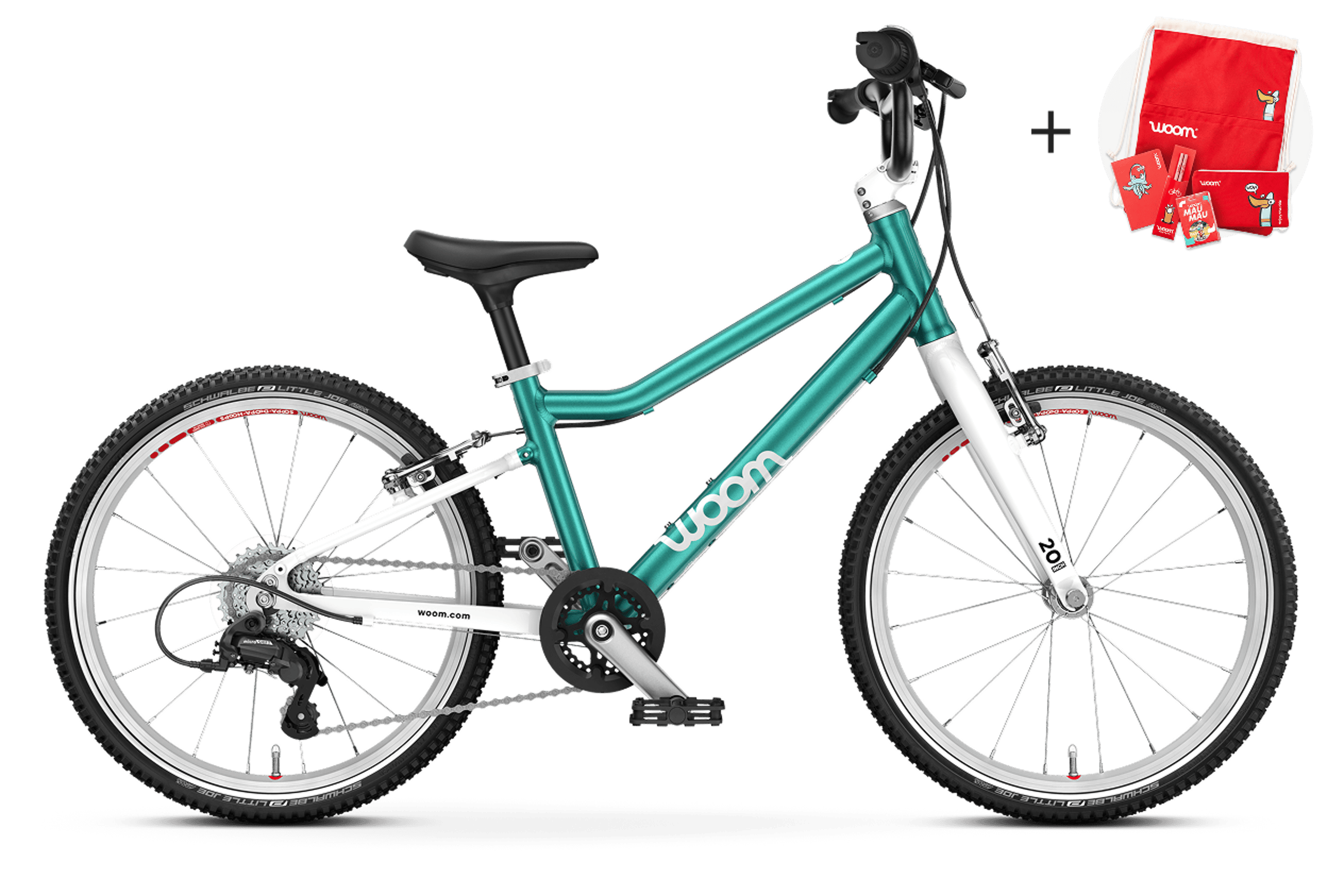 Seitenansicht des Kinderfahrrads woom GO 4 für Kinder ab sechs Jahren