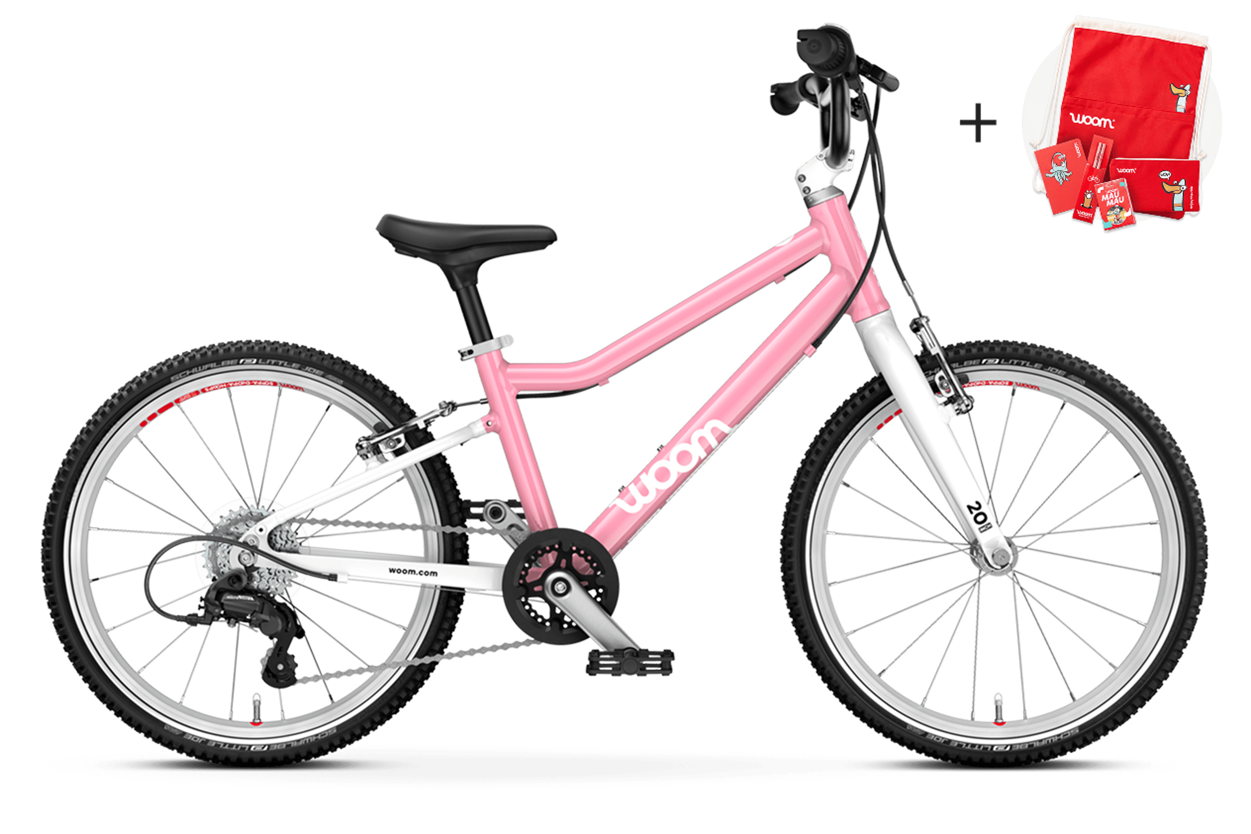 Vue latérale du vélo enfant woom GO 4 pour les enfants dès six ans