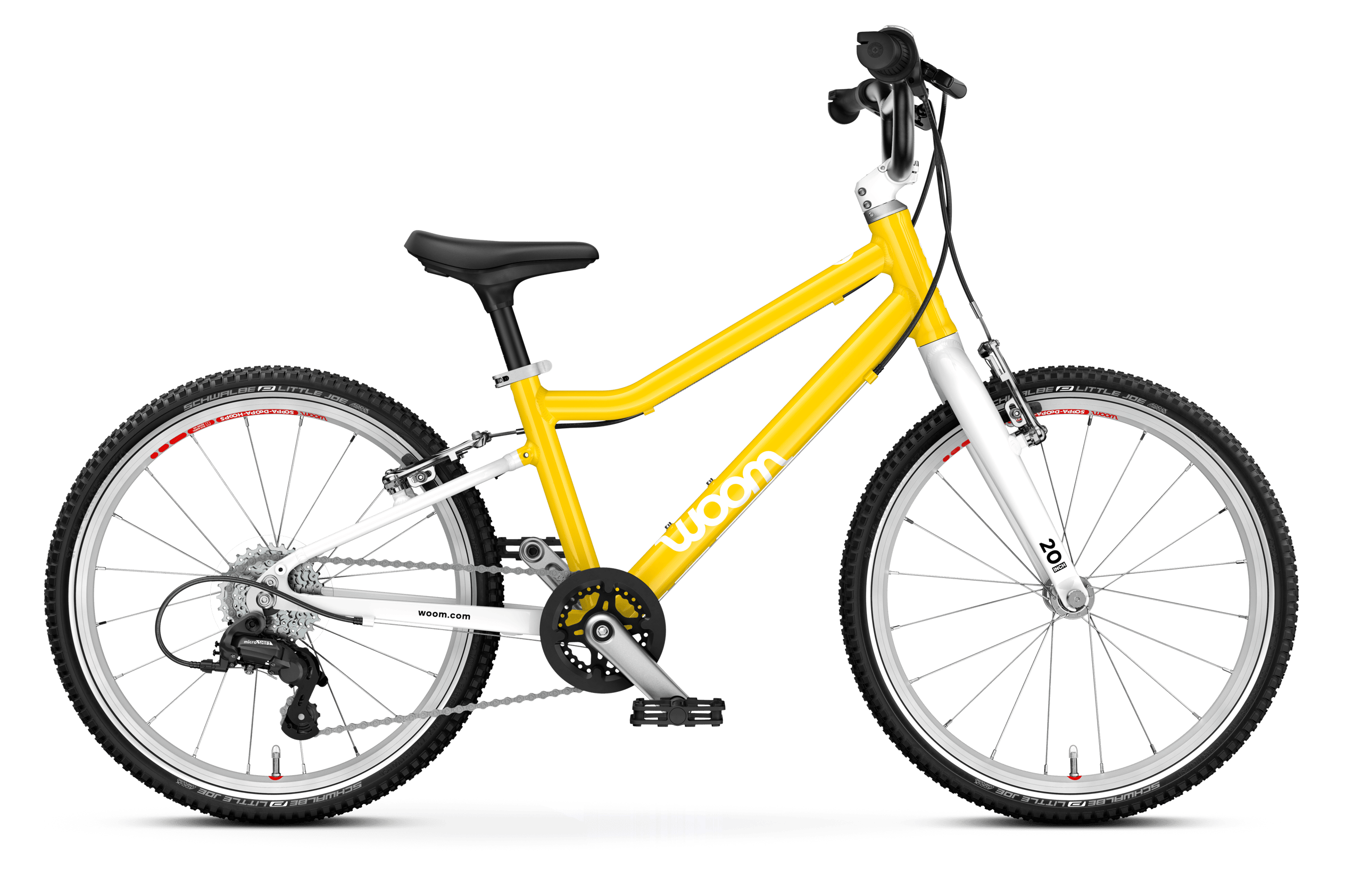 woom GO 4 børnecyklen set fra siden, egnet til børn fra 6 år og op