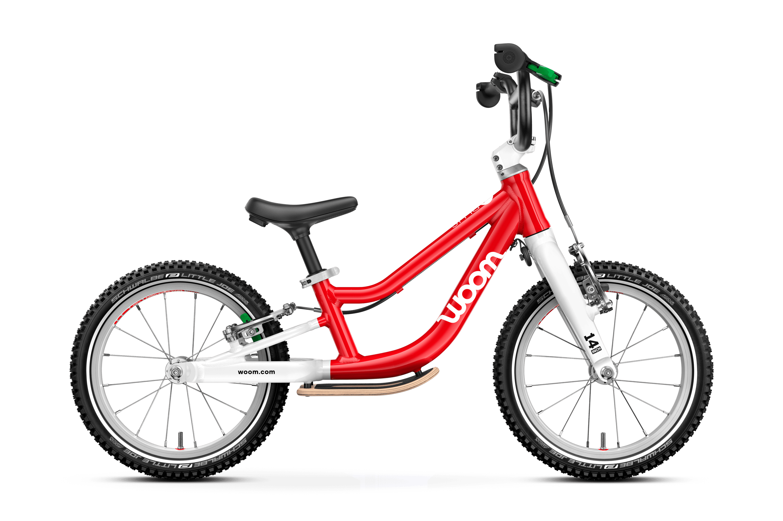 Profile view of the woom GO 1 PLUS balance bike for children aged 3 years and up
