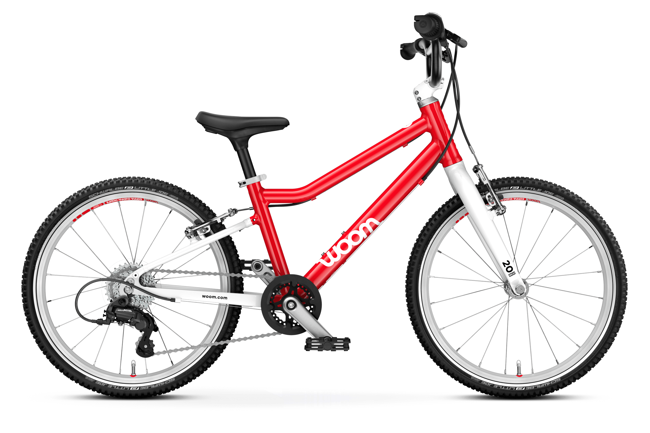Profile view of the woom GO 4 bike for children aged 6 years and up
