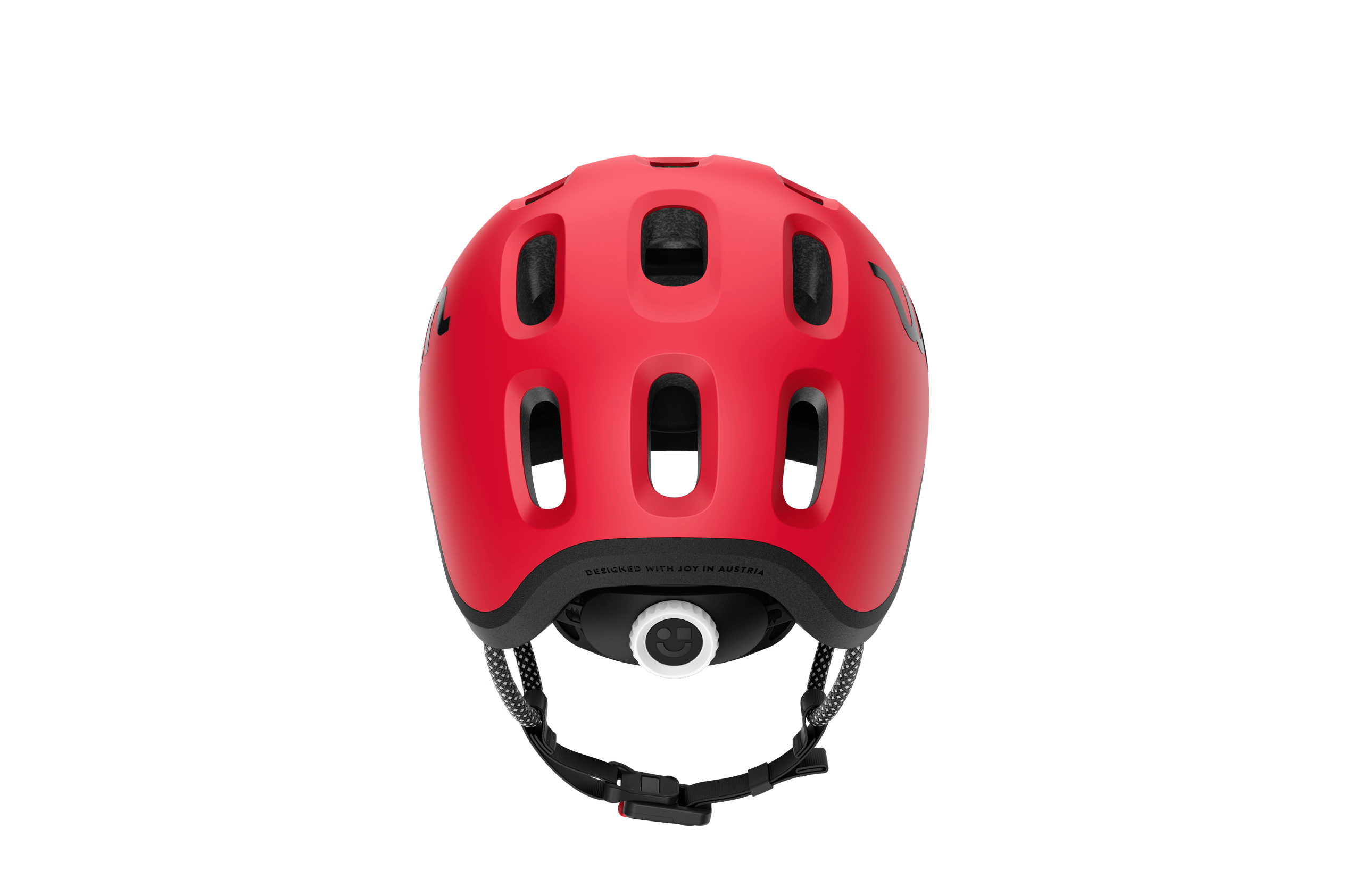 Detailed view of the white size-adjustment dial on the READY Kids' Helmet