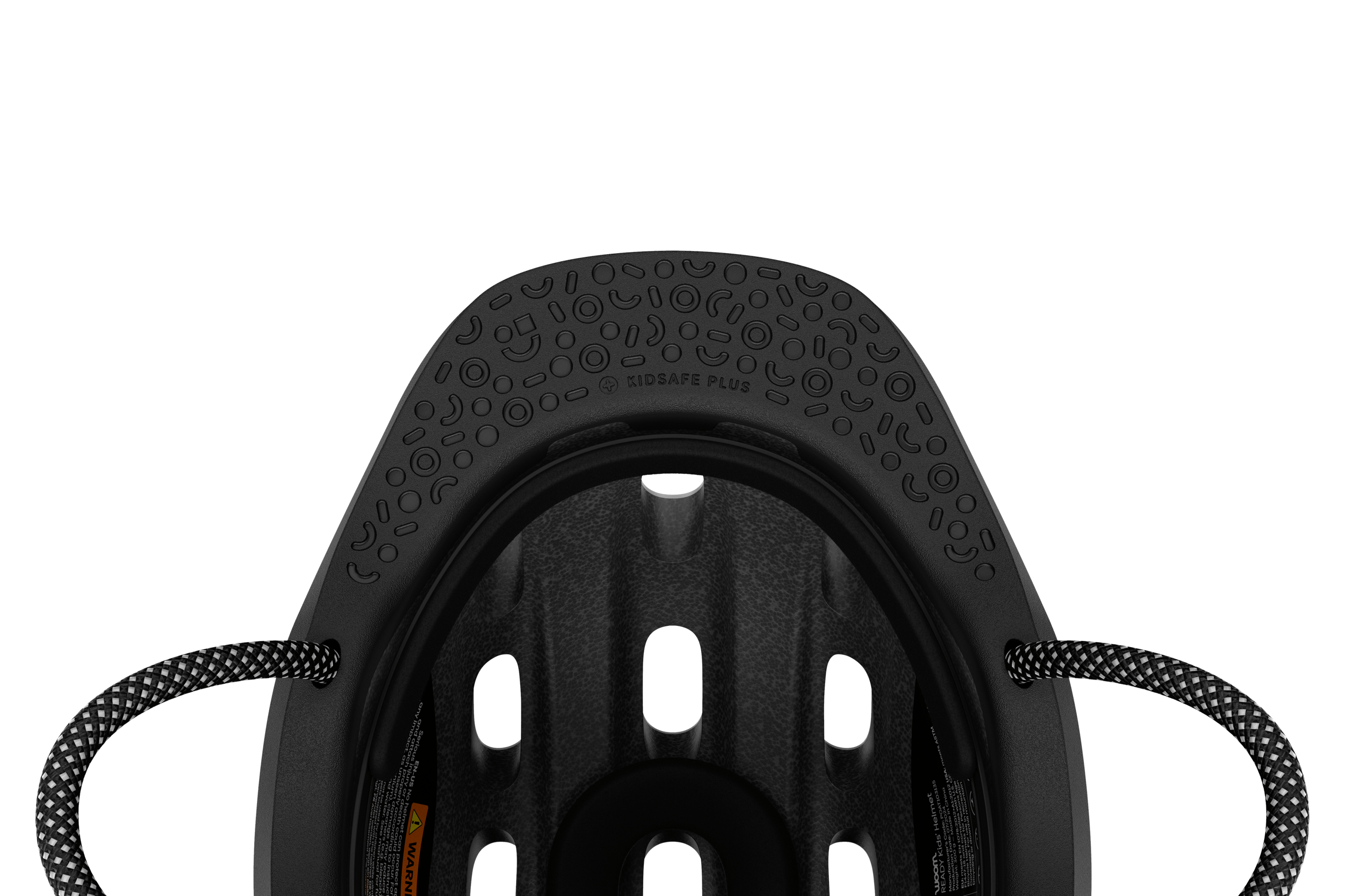 Detailed view of the shock-absorbing protective visor on the READY Kids' Helmet