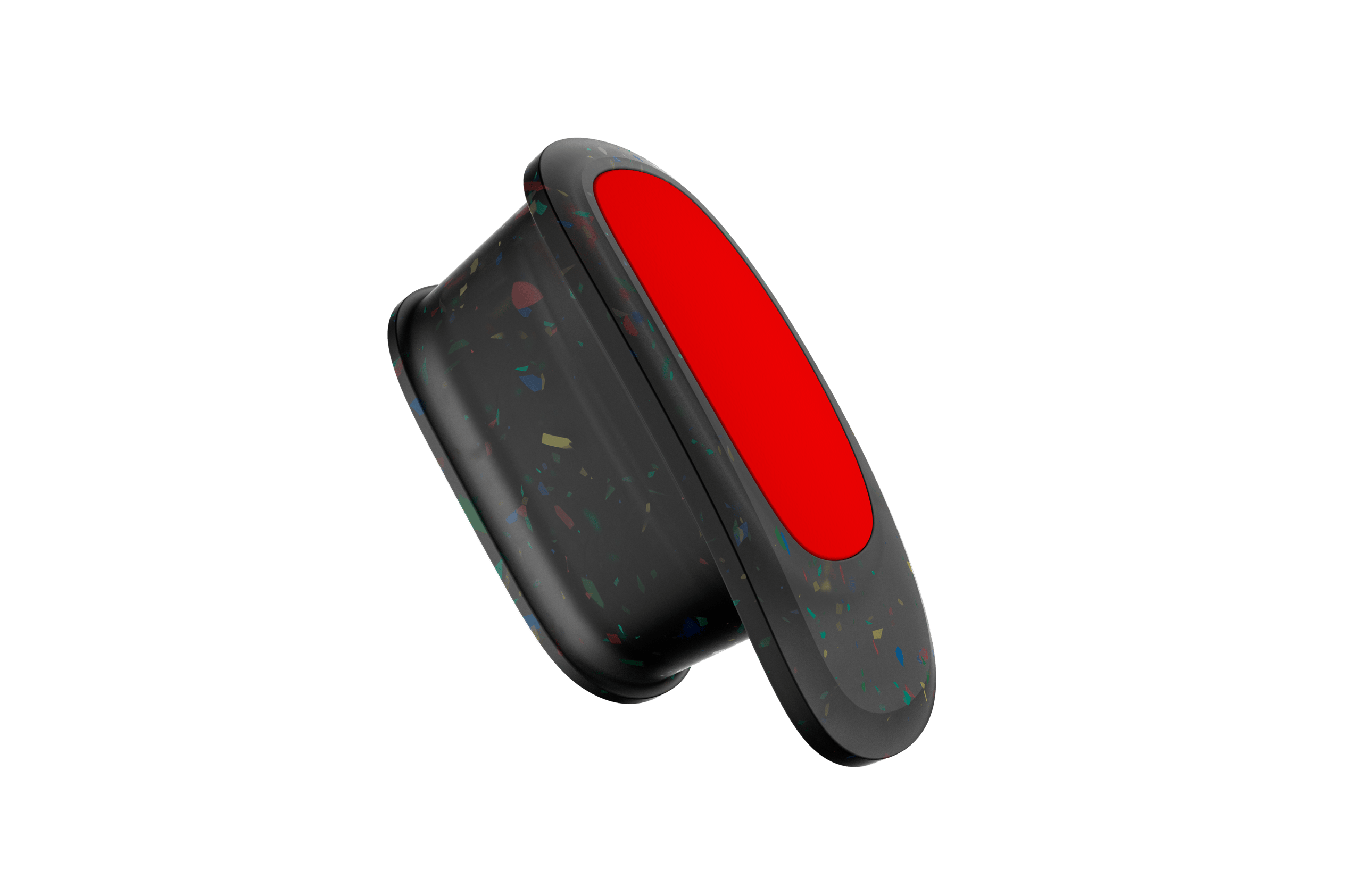 Side front view of the red LED rear light for the woom READY kids' bike helmet