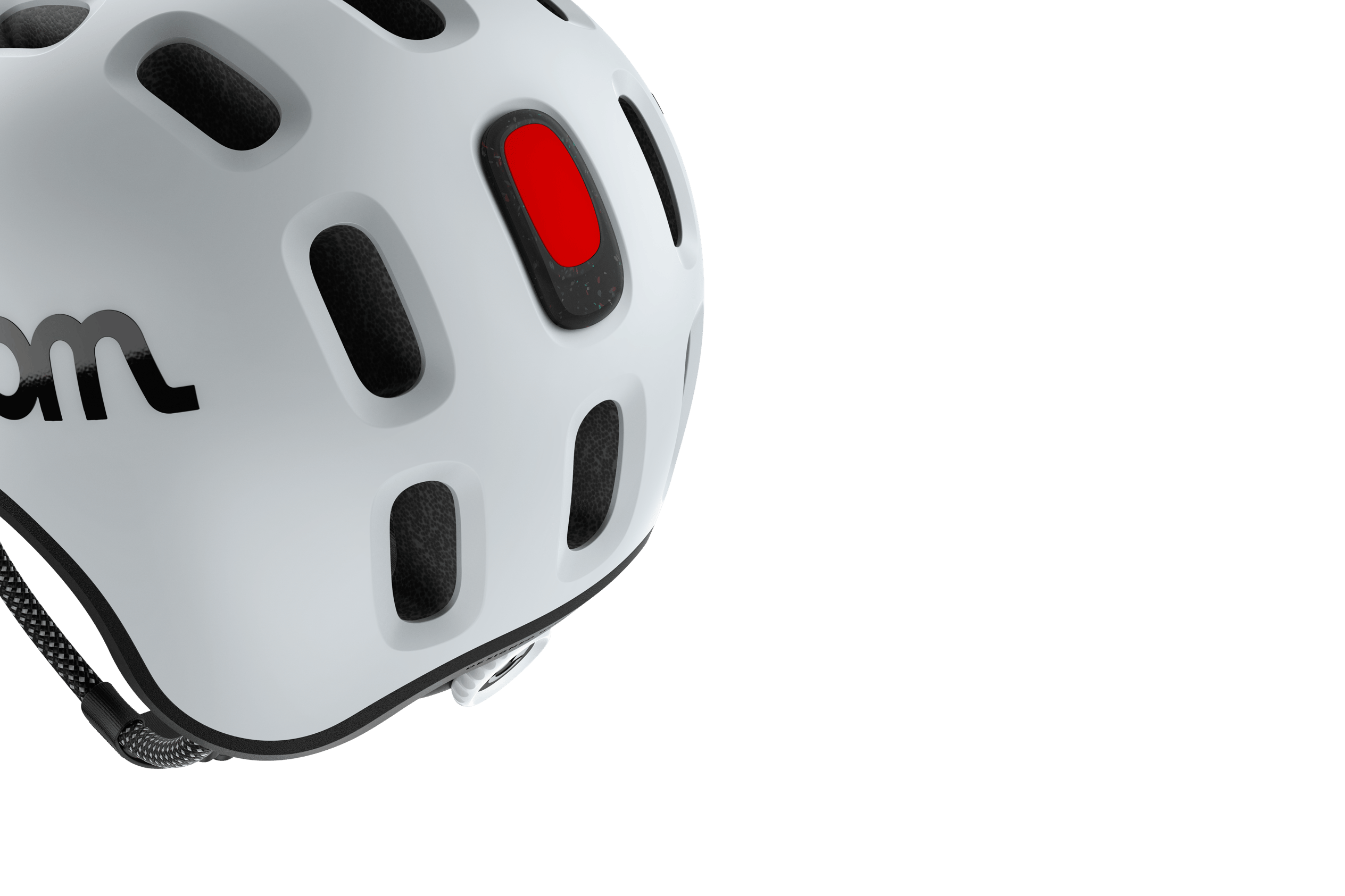 Rear view of the READY Kids' Helmet with the red LED rear light in the top ventilation hole