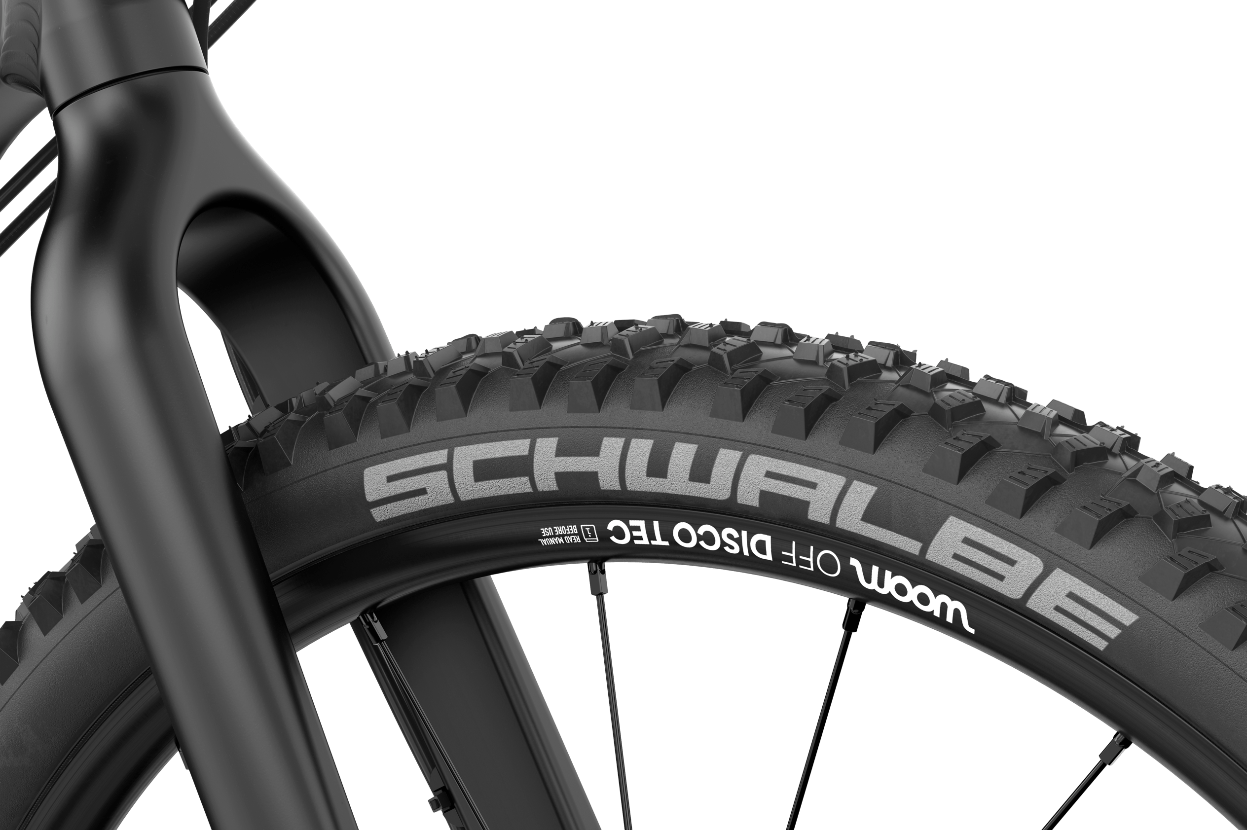 Schwalbe black tires of the OFF 4 (Newest Edition) bike