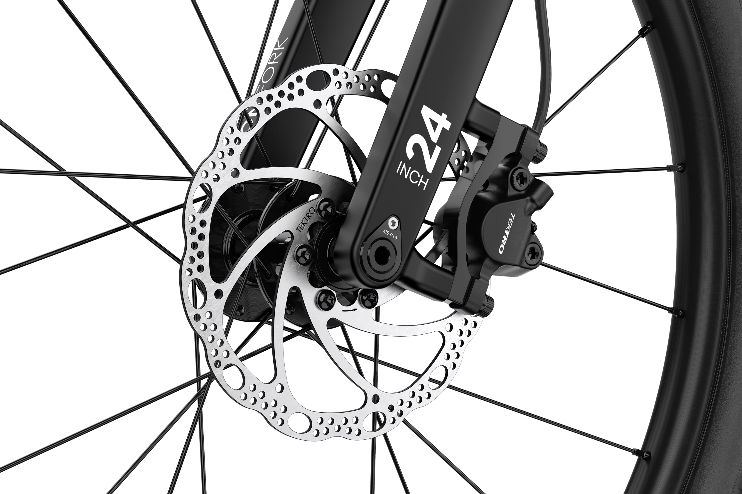 Brakes on the wheels of the OFF 5 (Newest Edition) bike