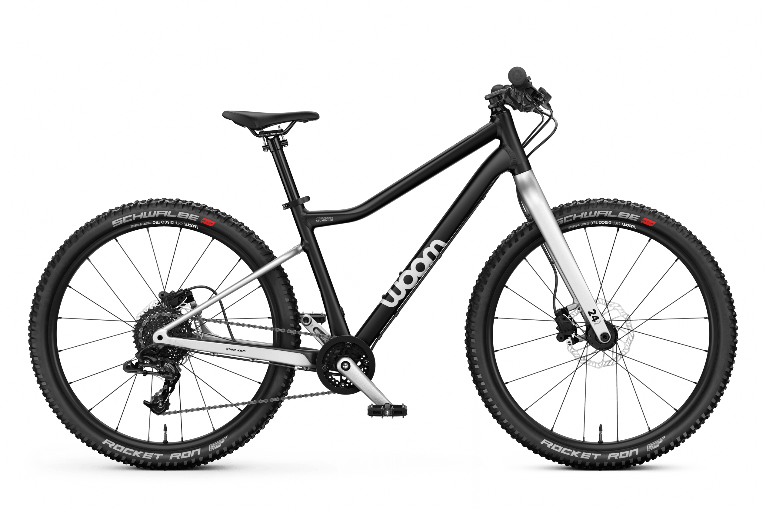 Seitenansicht des woom OFF 5 Mountainbikes für Kinder ab sieben Jahren.