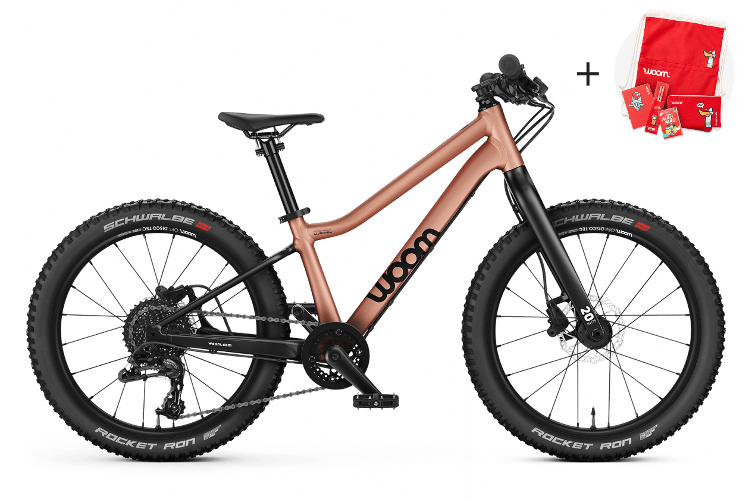 Seitenansicht des woom OFF 4 Mountainbikes für Kinder ab sechs Jahren.