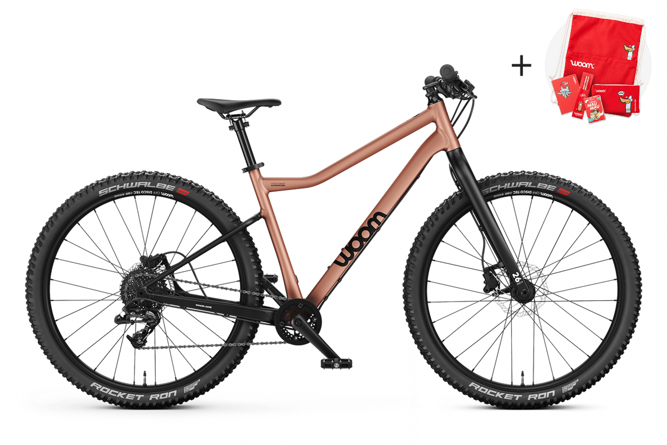 Profile view of the woom OFF 6 mountain bike for children aged 10 years and up.