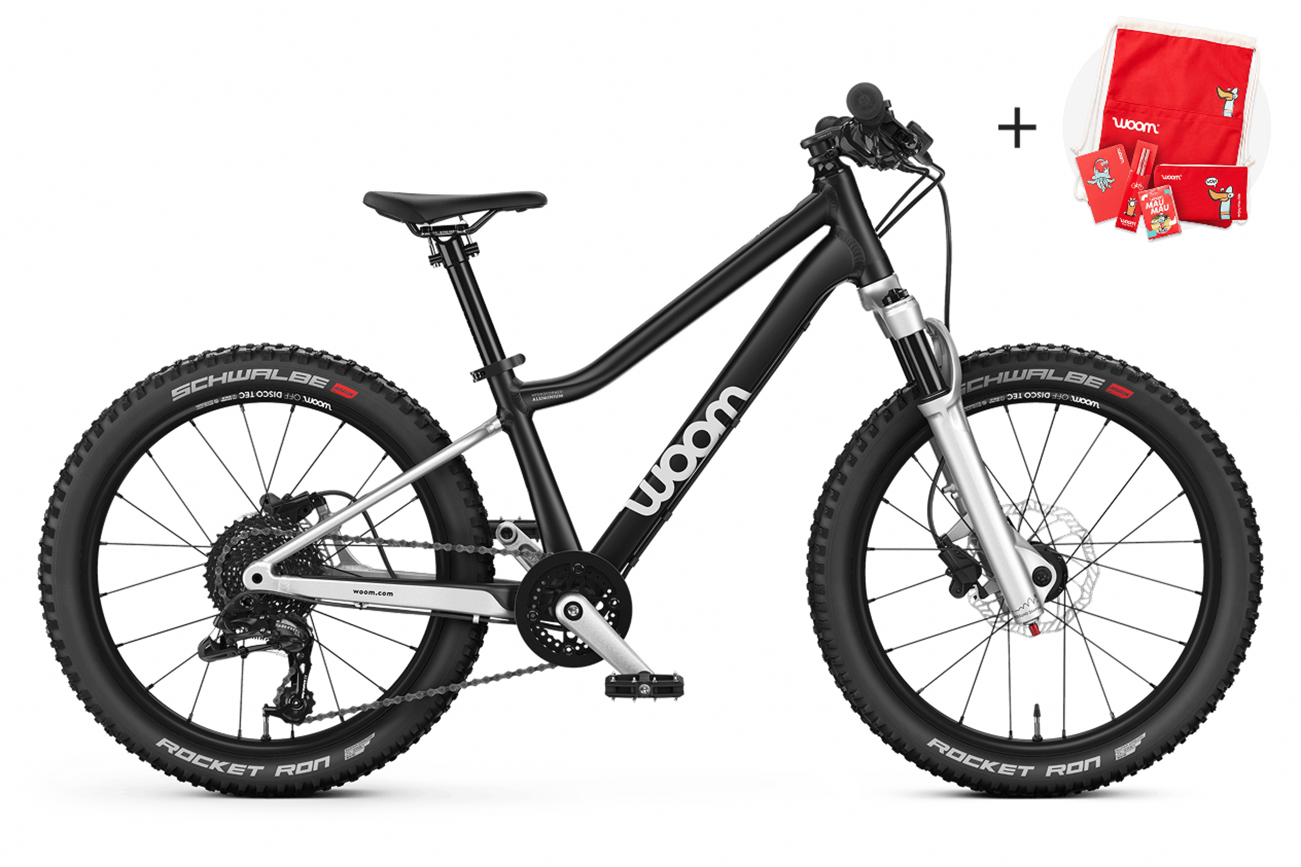 Vue de côté du VTT enfant woom OFF AIR 4 pour les enfants à partir de six ans.