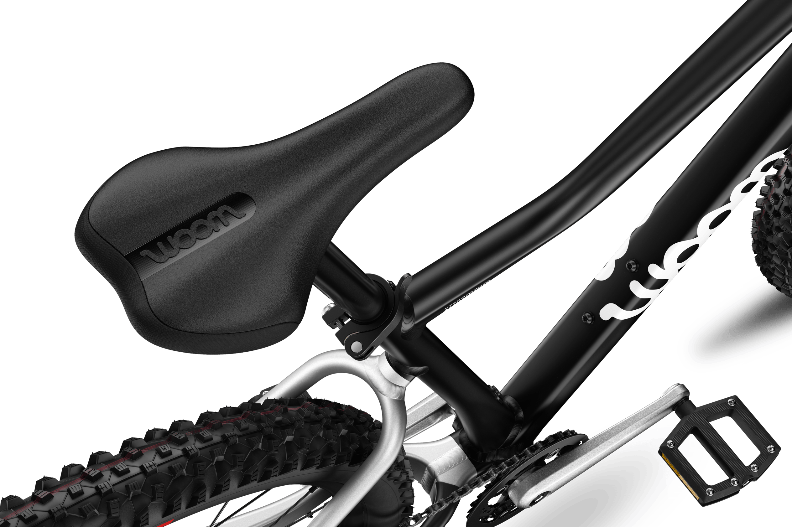 Vue détaillée de la selle du VTT enfant woom OFF AIR 6.