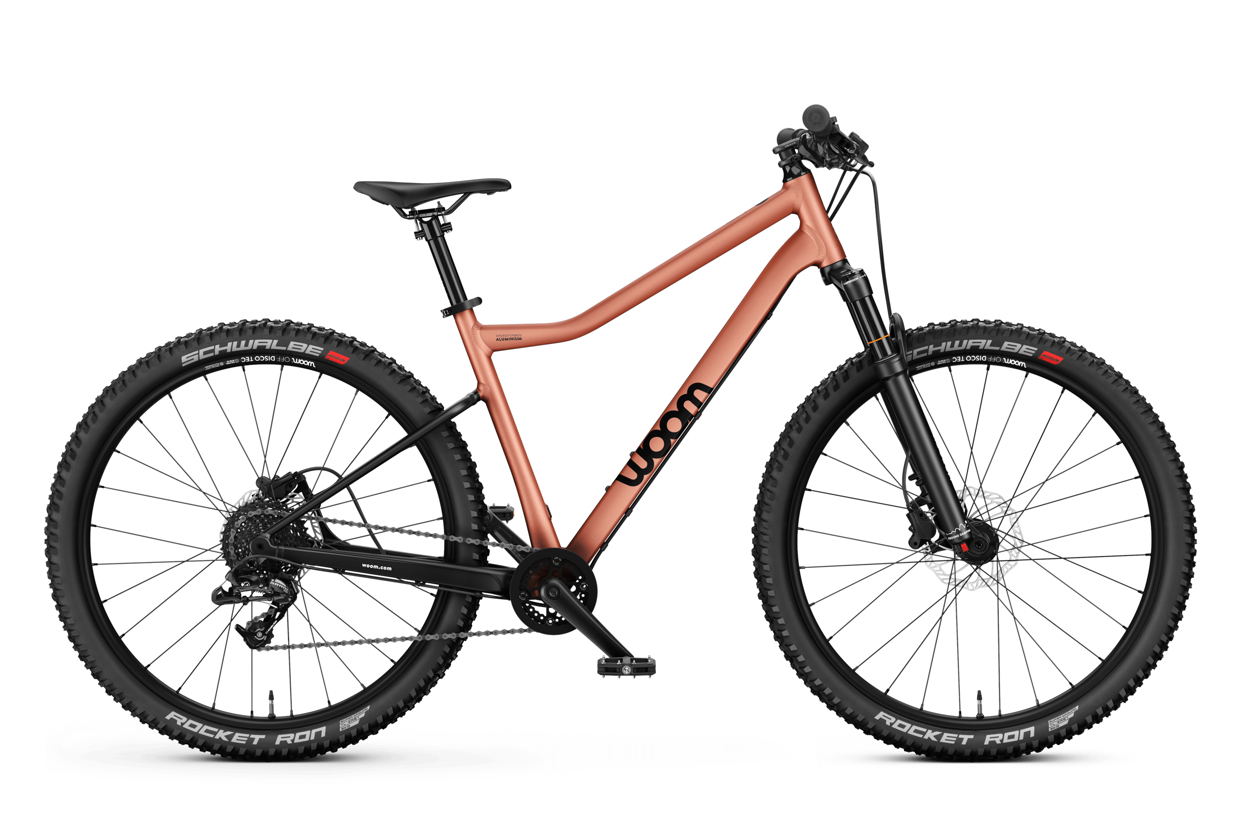 Seitenansicht des woom OFF AIR 6 Mountainbikes für Kinder ab zehn Jahren.
