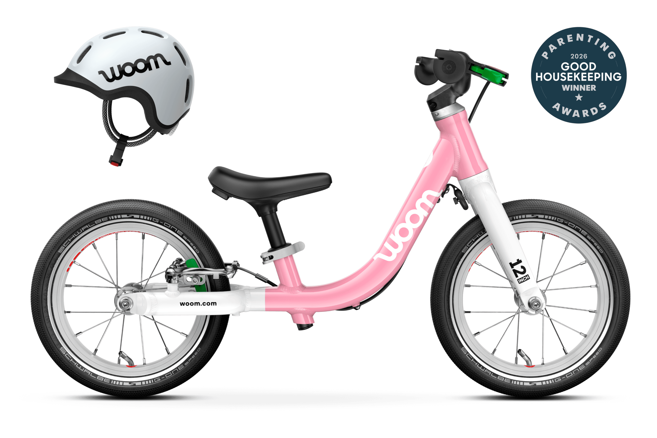 GO 1 bike with READY Helmet in various colors depending on variant selected
