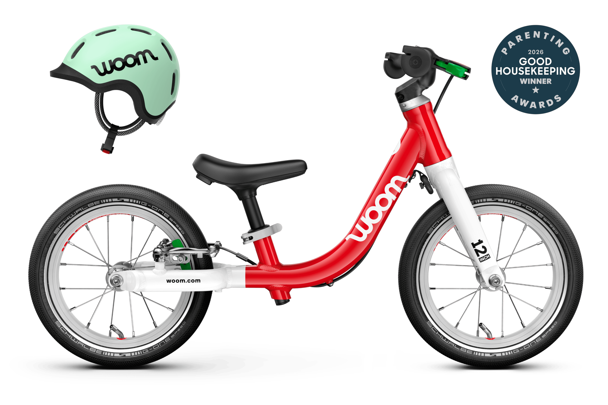 GO 1 bike with READY Helmet in various colors depending on variant selected