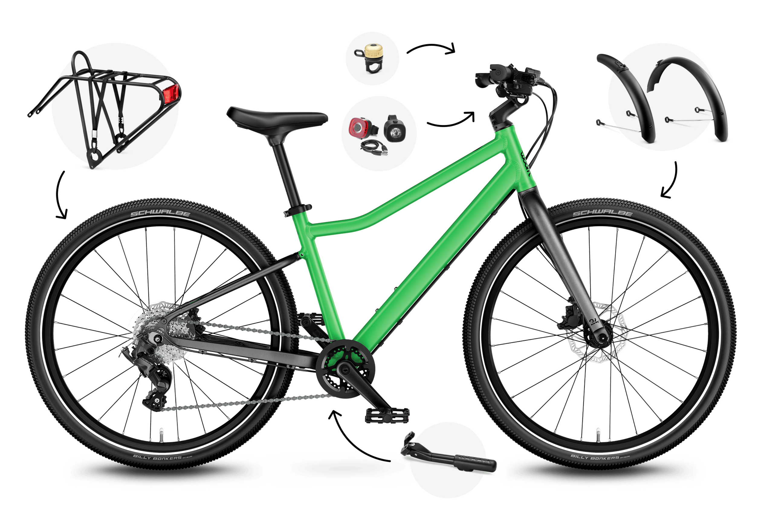 Profile view of the woom EXPLORE 5 children's bike, direction of travel to the right.