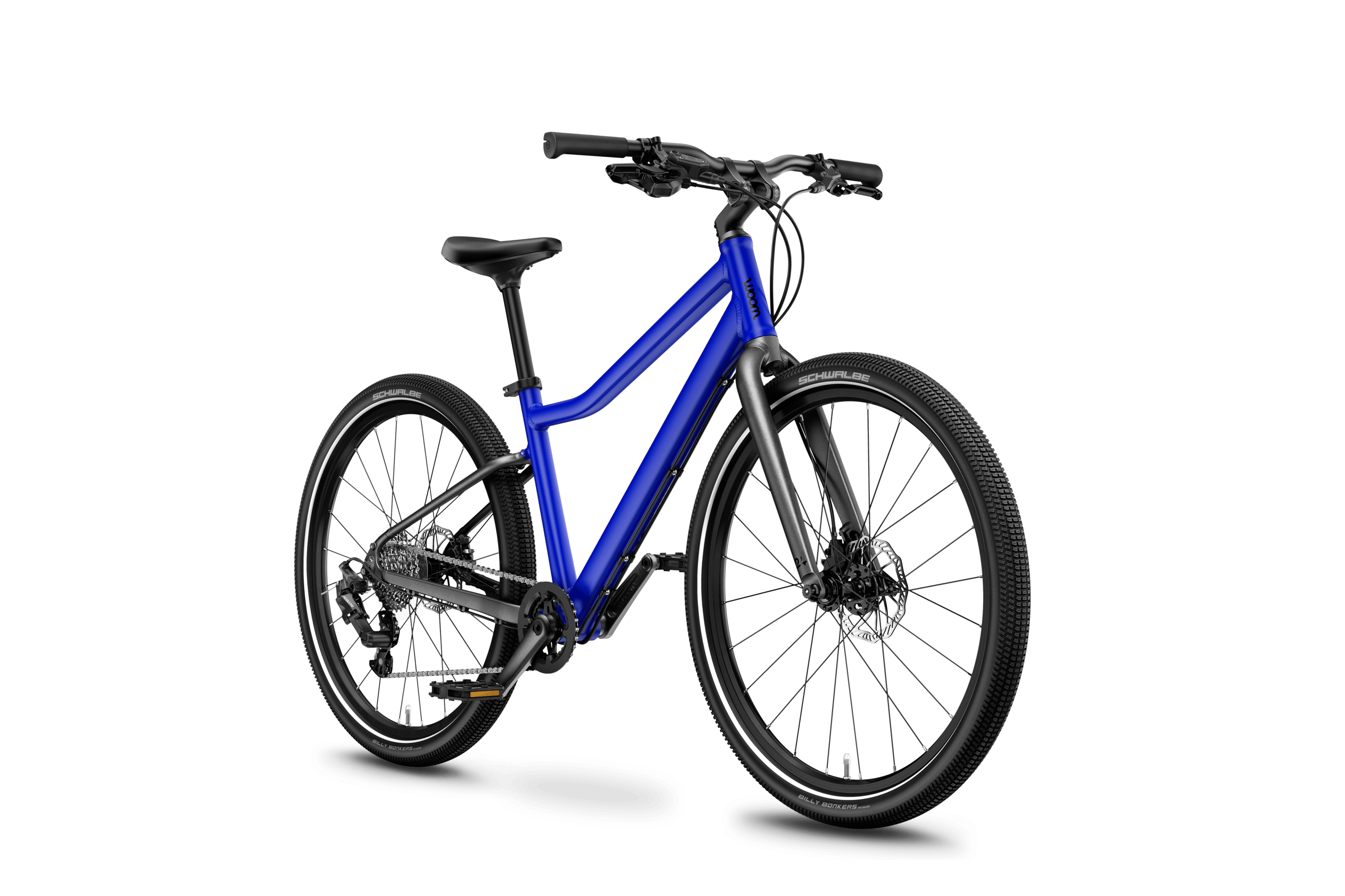 Side front view of the woom EXPLORE 5 bike for children aged 7 years and up.