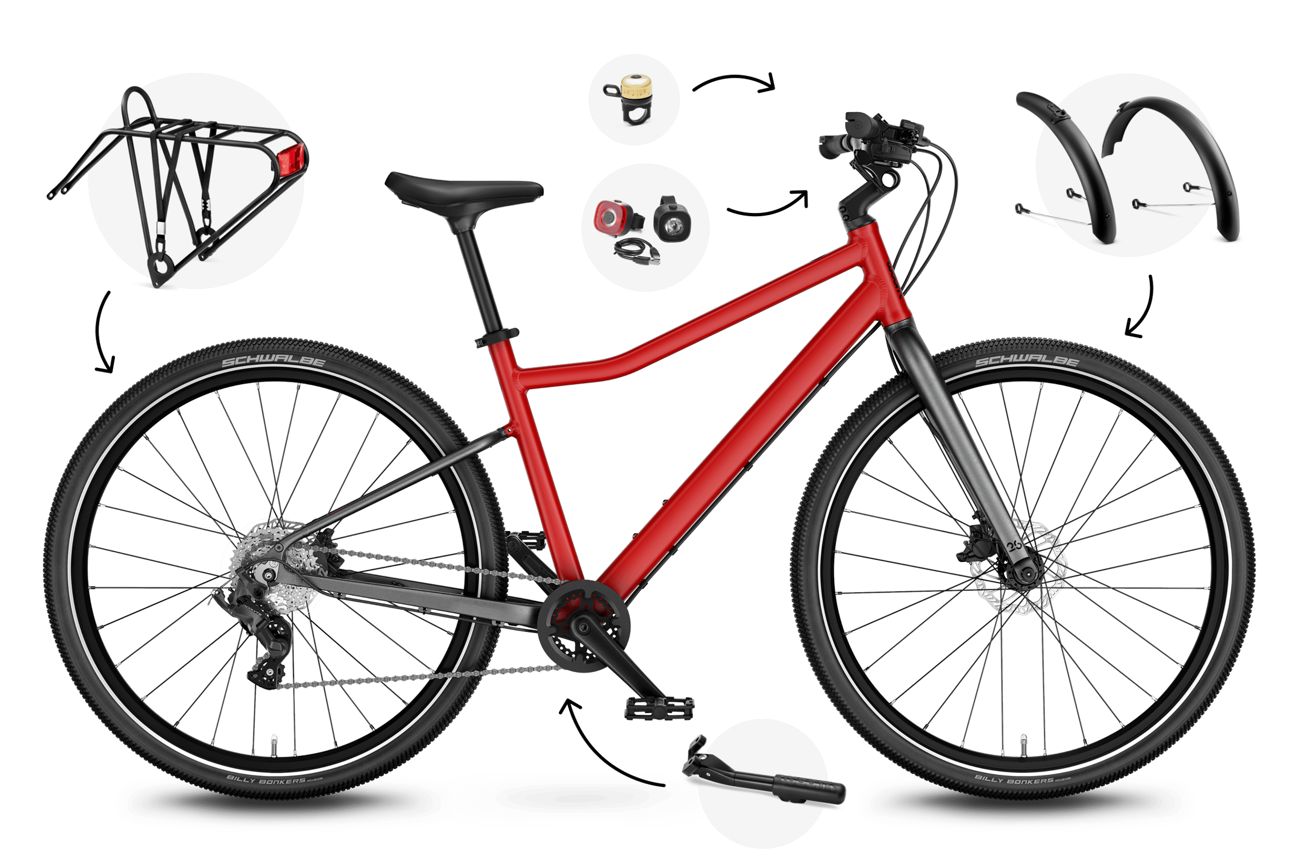 Sidovy av woom EXPLORE 6-barncykeln, färdriktning åt höger.
