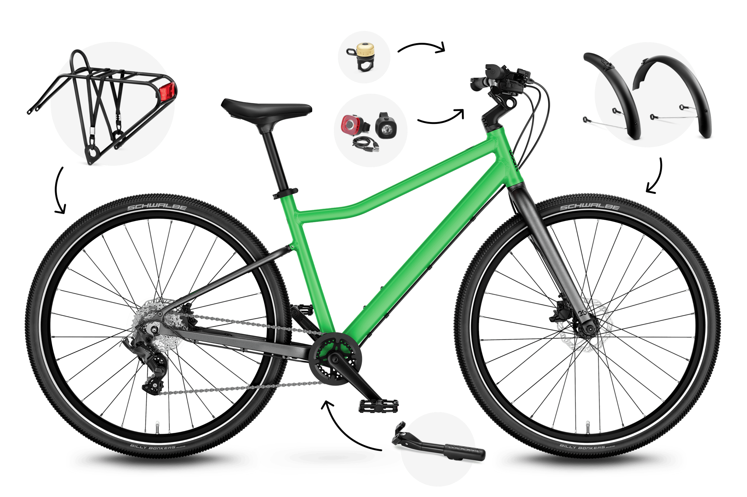 Profile view of the woom EXPLORE 6 children's bike, direction of travel to the right.