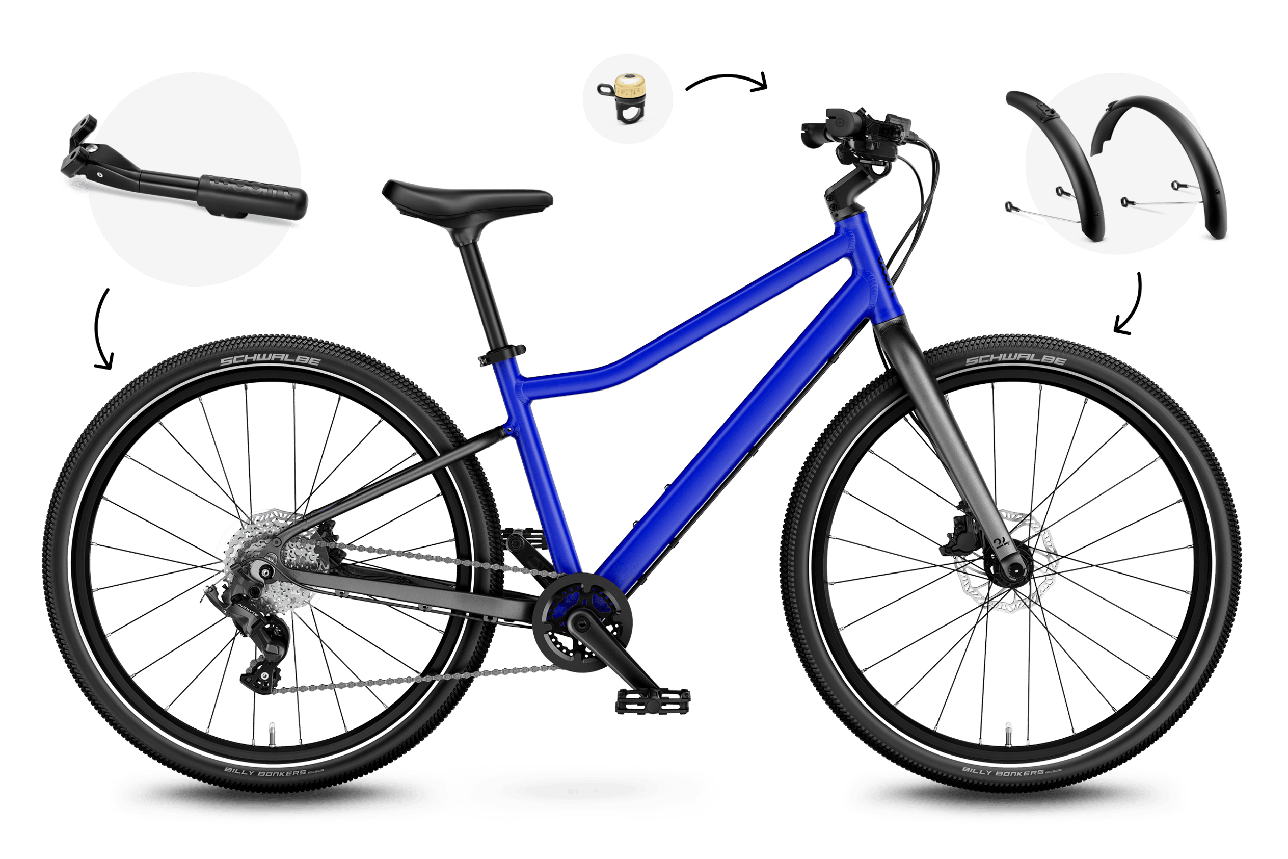 Profile view of the woom EXPLORE 5 children's bike, direction of travel to the right.