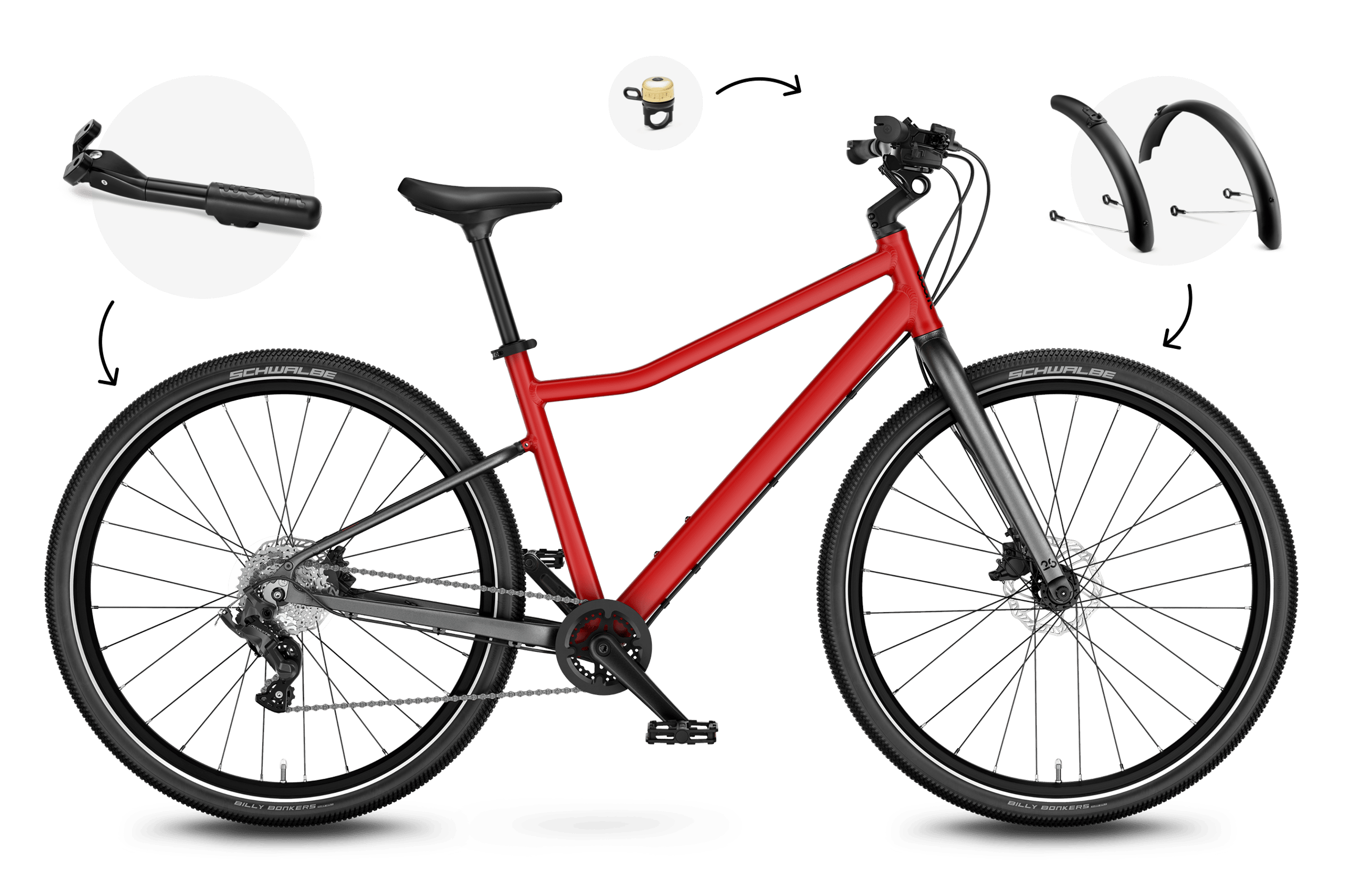 Sidovy av woom EXPLORE 6-barncykeln, färdriktning åt höger.