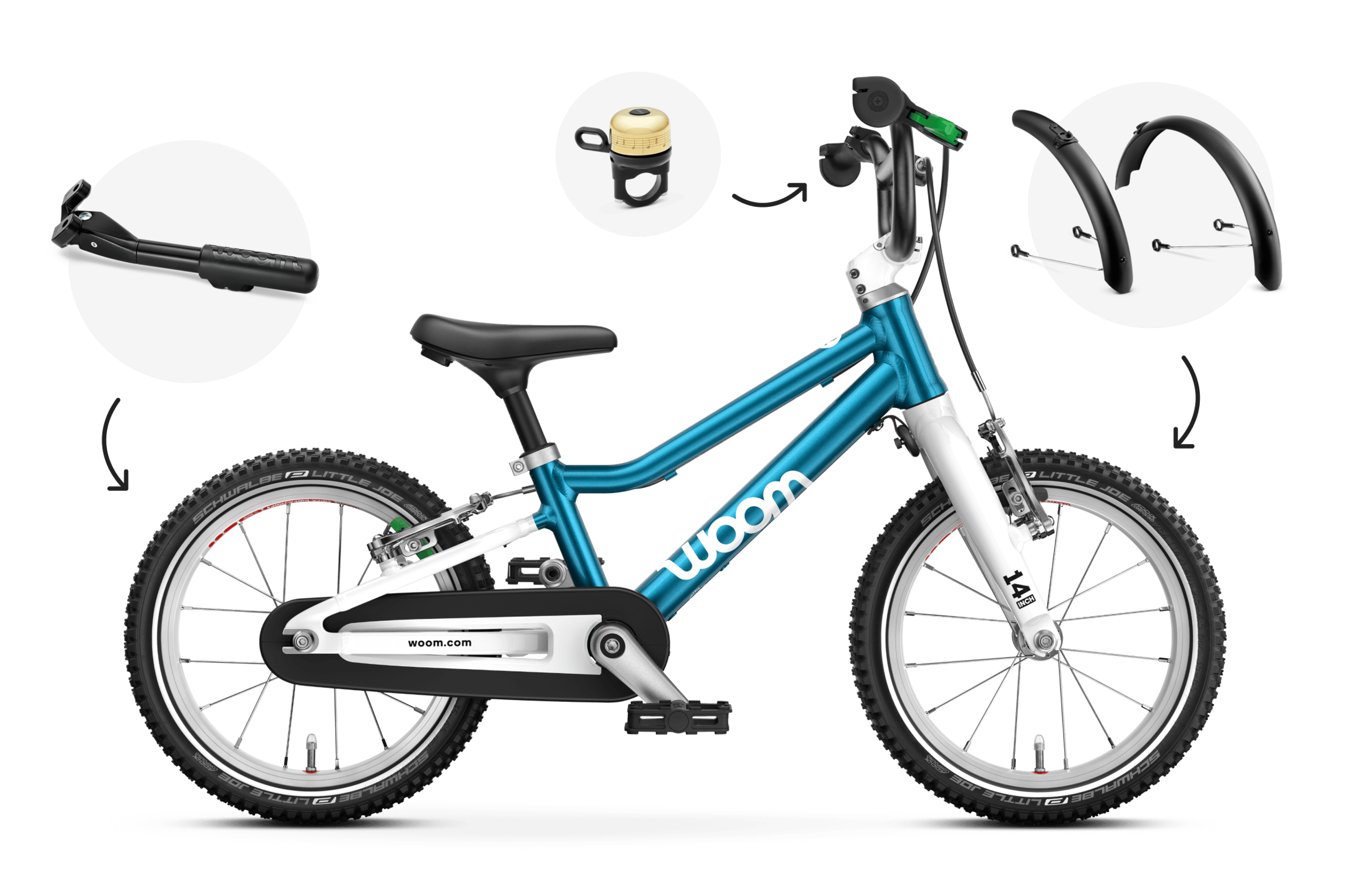 Seitenansicht des Kinderfahrrads woom GO 2 für Kinder ab drei Jahren
