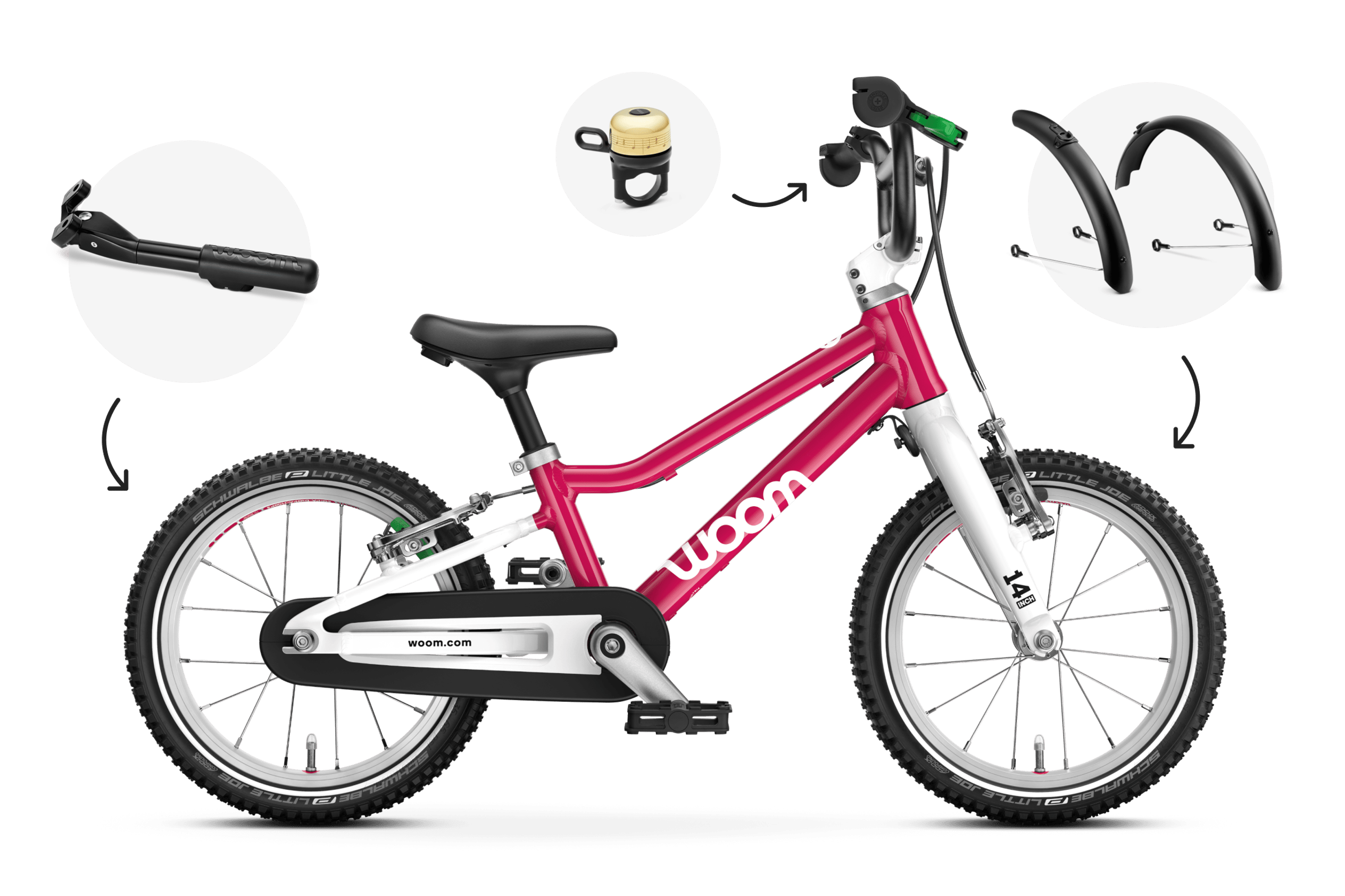 Seitenansicht des Kinderfahrrads woom GO 2 für Kinder ab drei Jahren