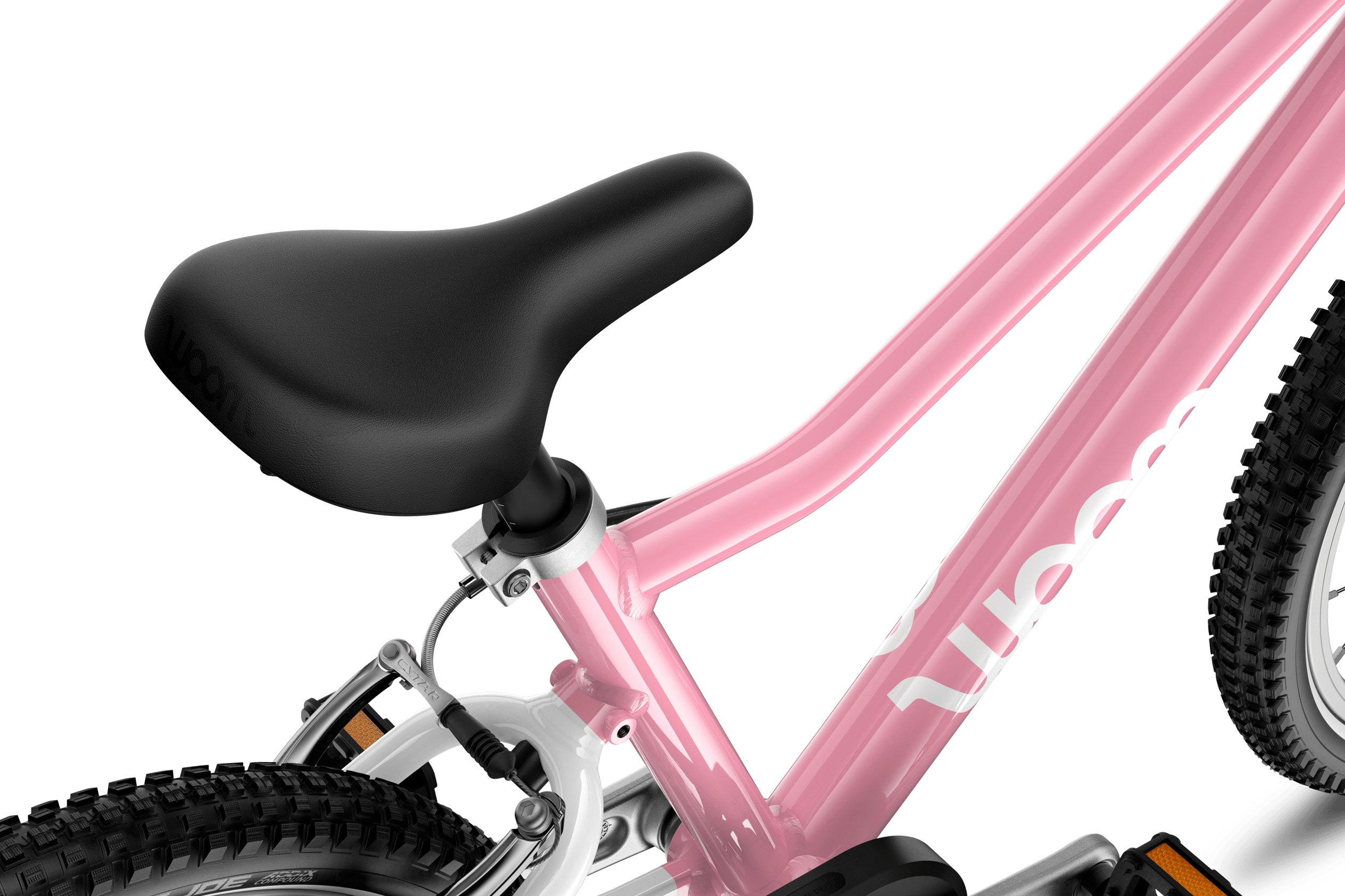 Zoom sur la selle du vélo enfant woom GO 2