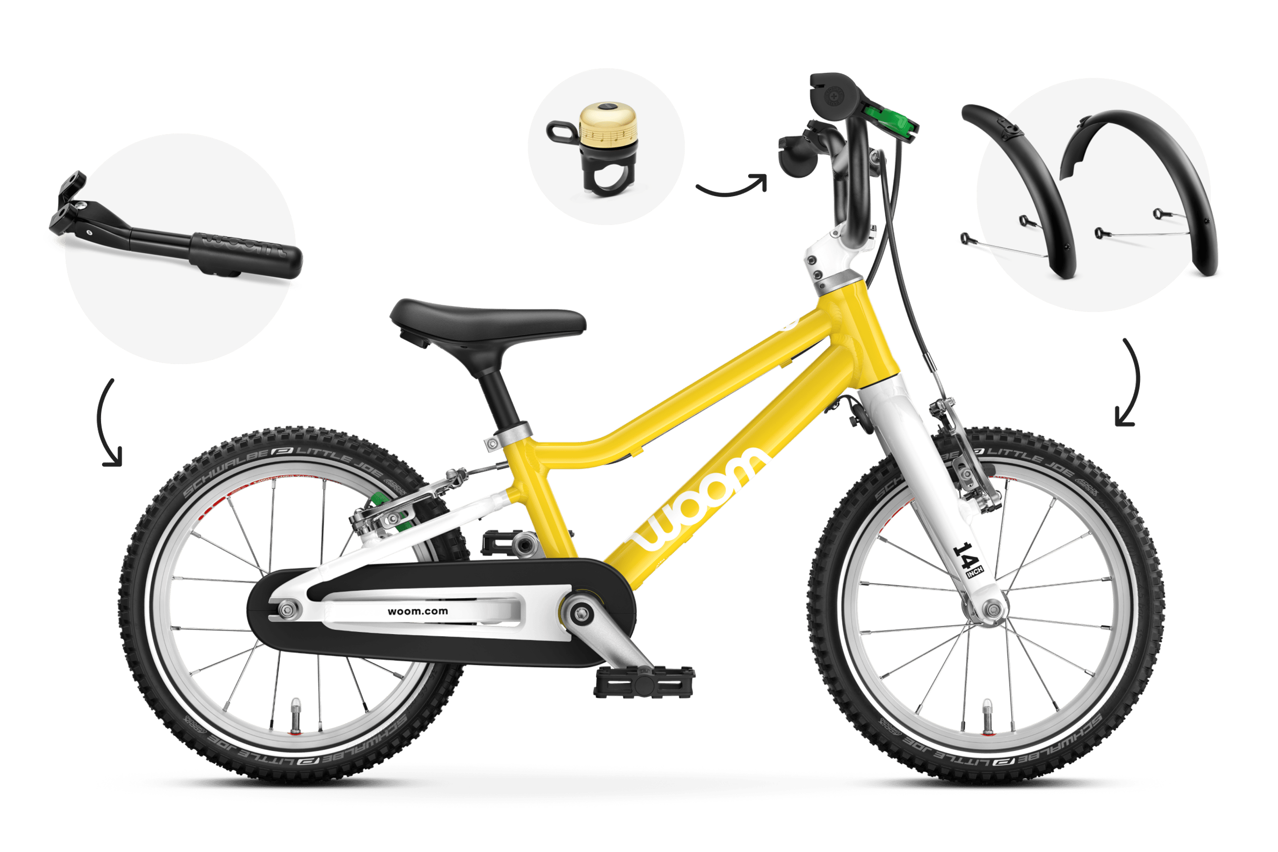 Seitenansicht des Kinderfahrrads woom GO 2 für Kinder ab drei Jahren