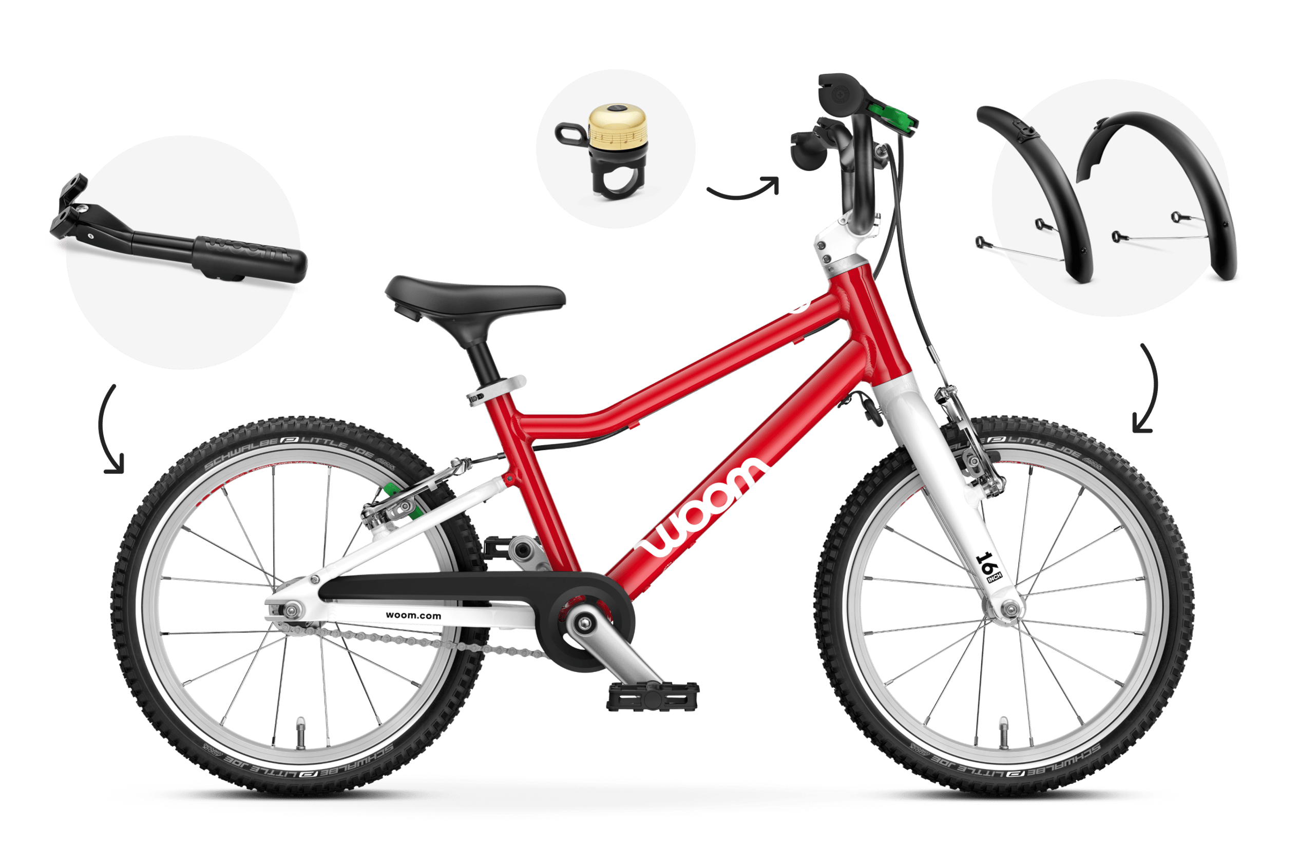 Profile view of the woom GO 3 bike for children aged 4 years and up